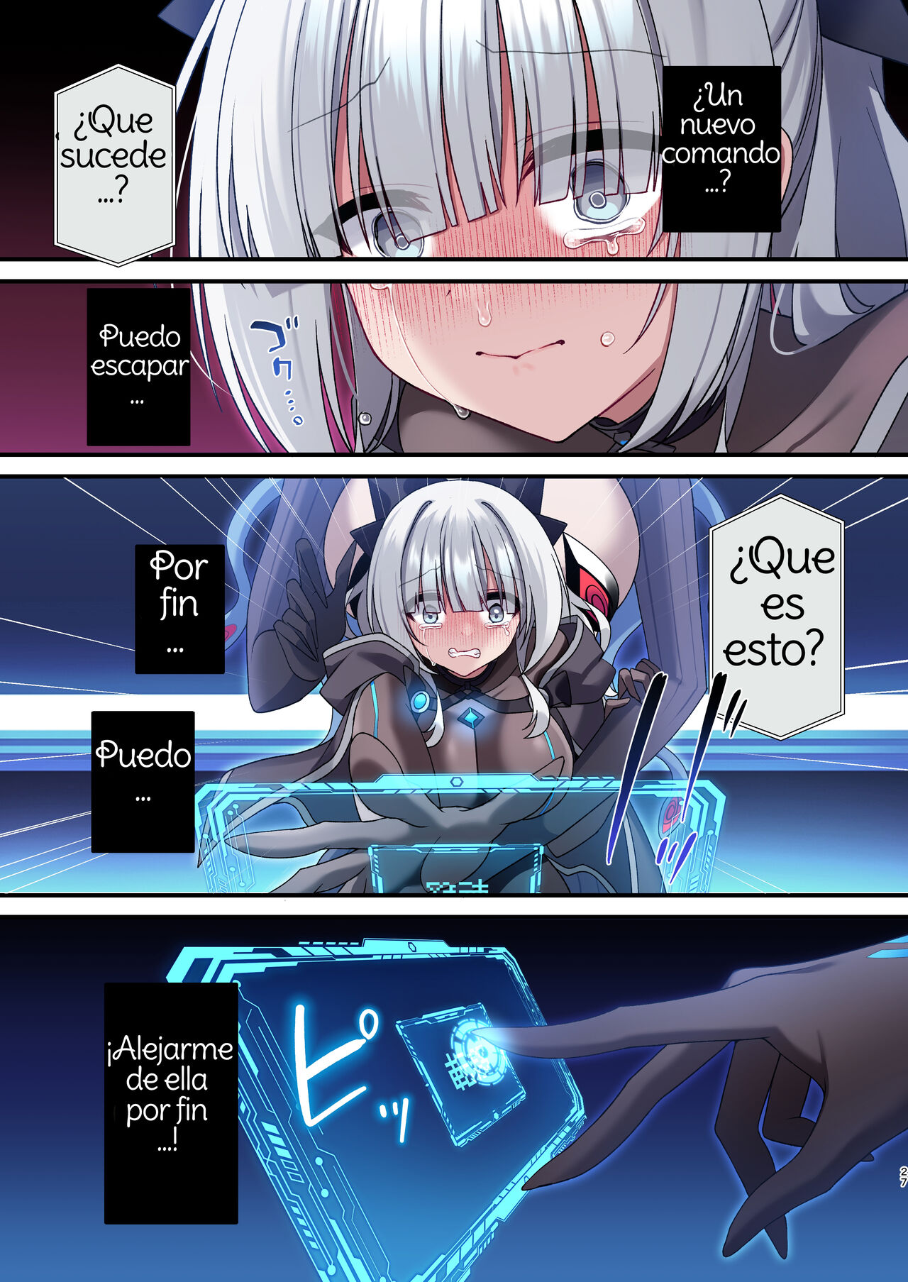 [Yajirushi Key (Hoshina Meito)] Dennou Shoujo wa Kasou Sekai ni Shizumi Yuku Spanish [Amaterasu] изображение № 27