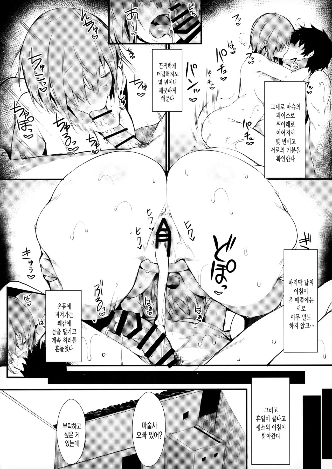 (C97) [Flock Blue (Blue)] Mash to Shitekita Kakushigoto | 마슈와 해온 은밀한 일 (Fate/Grand Order) [Korean] [그림판전사] image number 25