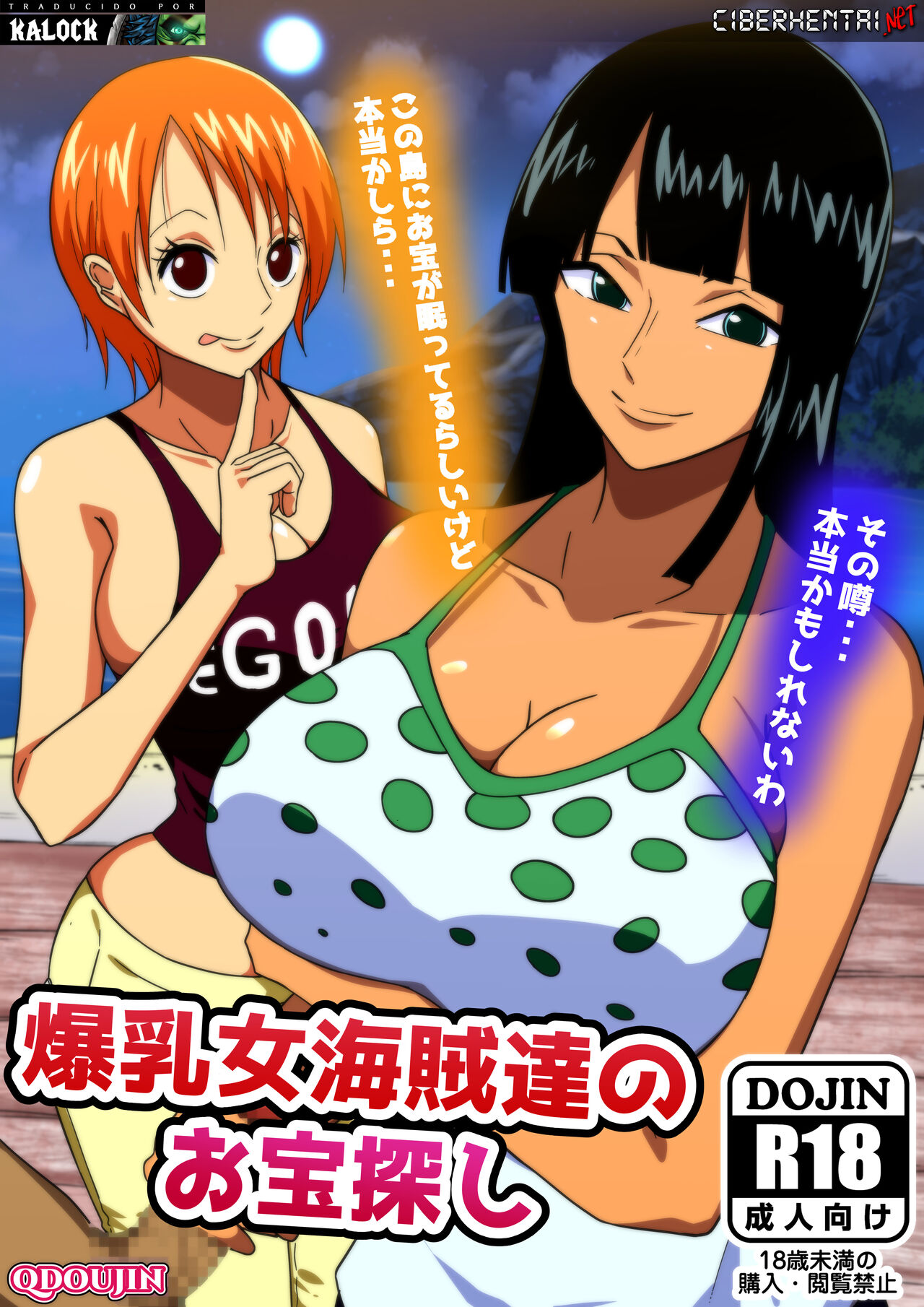 [Q Doujin] Bakunyuu Onna Kaizoku-tachi no Otakara Sagashi | Buxom Female Pirates' Treasure Hunt (One Piece) (Spanish) [Kalock & Ciberhentai] изображение № 1