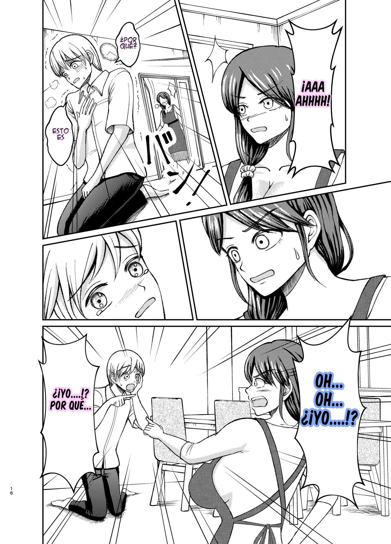 [Swap Minami (Minami Kei, Swap Kinoko)] Yasashii Bakunyuu Kaa-san to Irekawacchatta Hankouki na Ore no Hanashi ~1~ | Cambio de cuerpos, yo y mi pechugona madre 1 [Spanish] image number 16