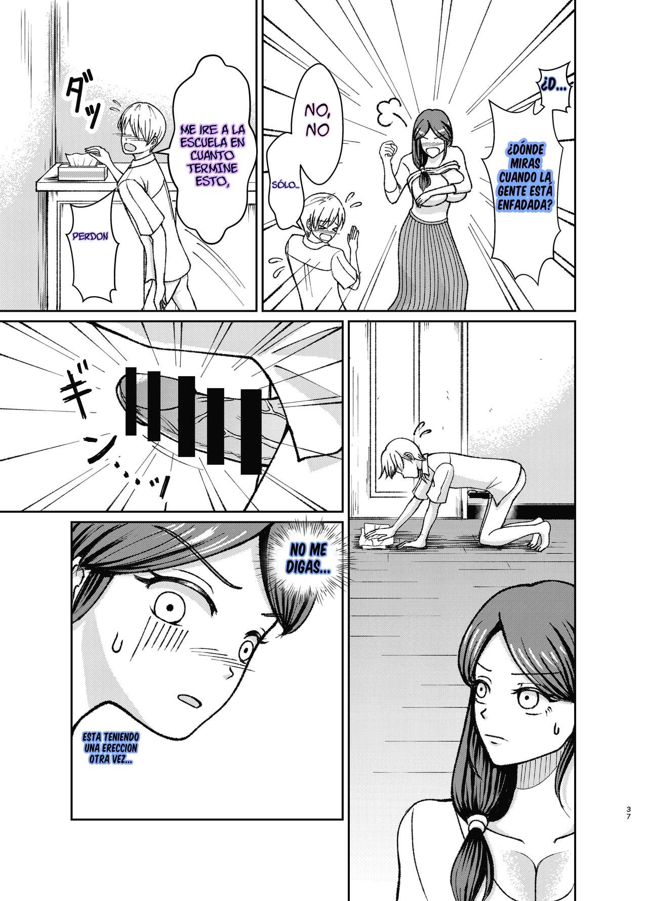 [Swap Minami (Minami Kei, Swap Kinoko)] Yasashii Bakunyuu Kaa-san to Irekawacchatta Hankouki na Ore no Hanashi ~1~ | Cambio de cuerpos, yo y mi pechugona madre 1 [Spanish] image number 37