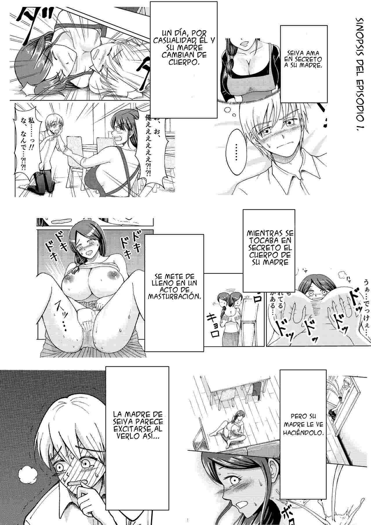[Swap Minami (Minami Kei, Swap Kinoko)] Yasashii Bakunyuu Kaa-san to Irekawacchatta Hankouki na Ore no Hanashi ~2~ | Cambio de cuerpos, yo y mi pechugona madre 2 [Spanish] 2eme image