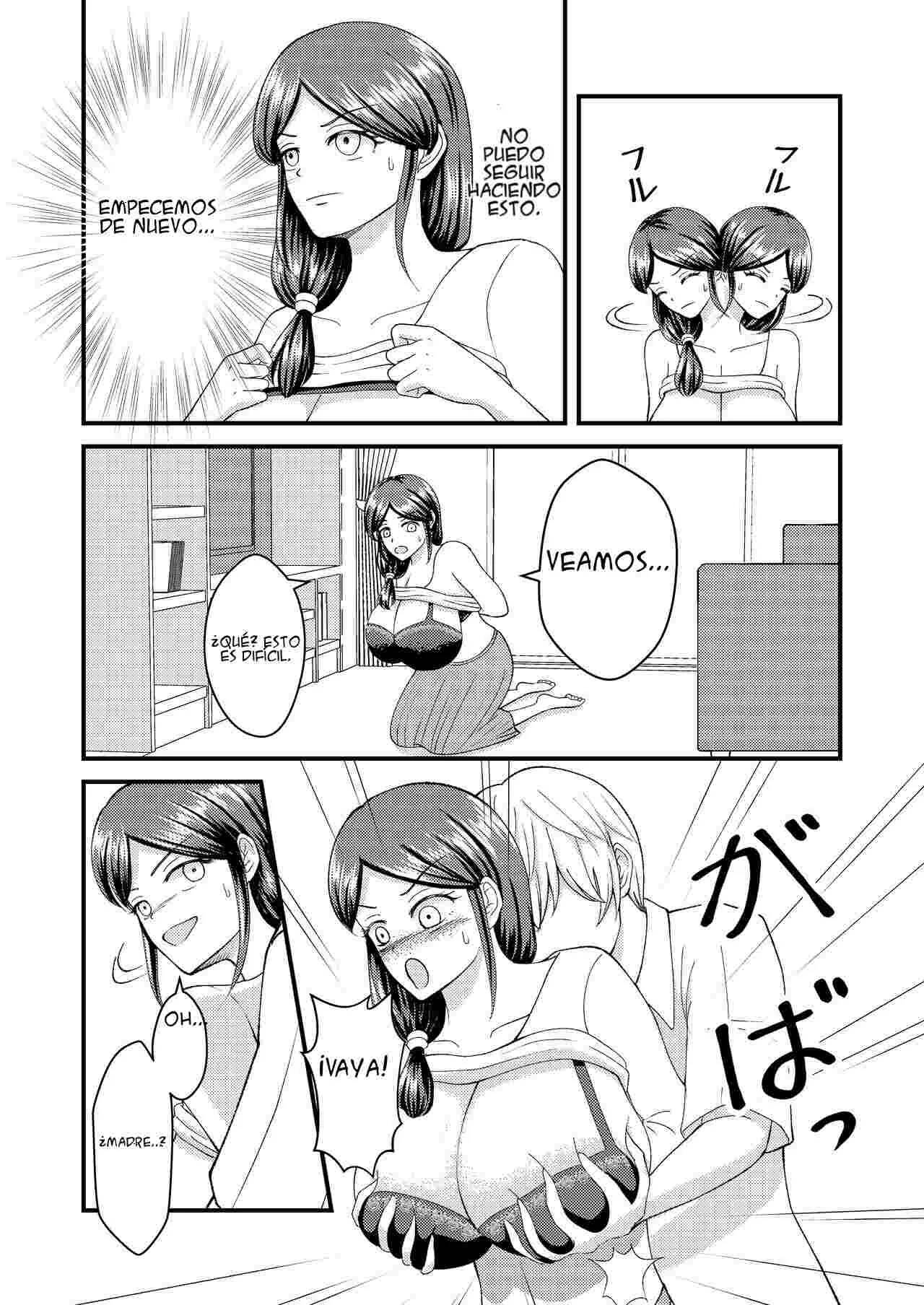 [Swap Minami (Minami Kei, Swap Kinoko)] Yasashii Bakunyuu Kaa-san to Irekawacchatta Hankouki na Ore no Hanashi ~2~ | Cambio de cuerpos, yo y mi pechugona madre 2 [Spanish] 18eme image