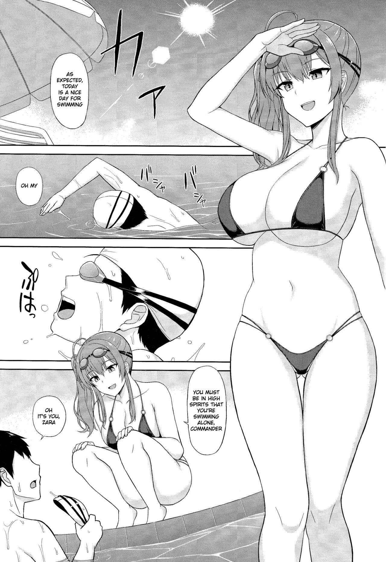 (C97) [Kaki no Tane (Summer)] Zara to Miwaku no Poolside | Zara and Poolside Charm (Azur Lane) [English] [HikkiDays] image number 2