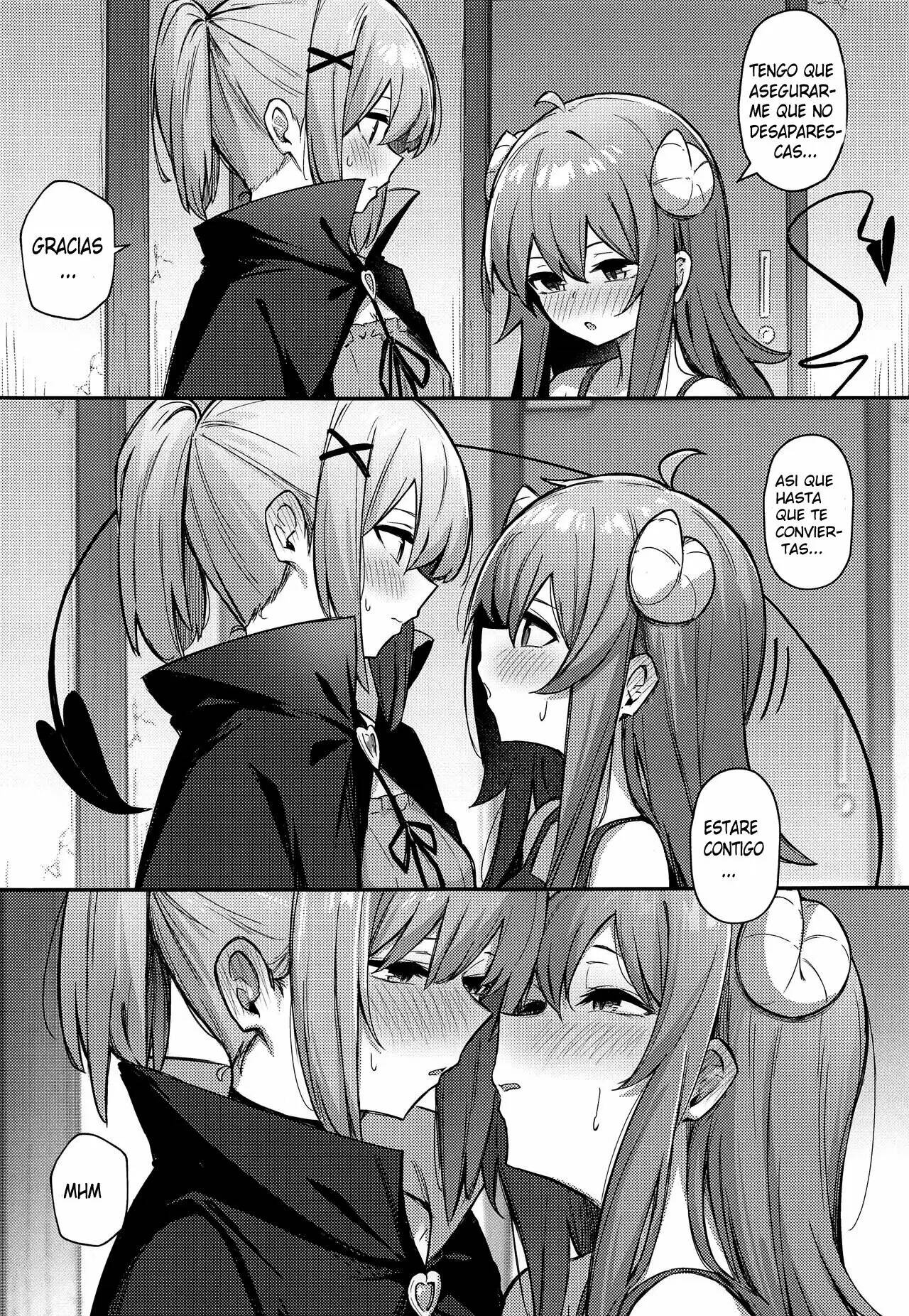 (Natsu no Doujinsai 2022) [Bochi Bochi no Ki (Borusiti)] Momo-chan Yamiochi Shita!? (Machikado Mazoku) [スペイン翻訳] image number 14