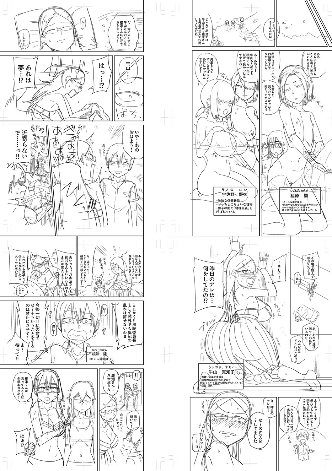 [Makosho] Mujintou de, SEX ni Kyoumi Shinshin na Dosukebe Inkya Joshi-tachi to Harem Life + FANZA Tokuten  [DL版] image number 224