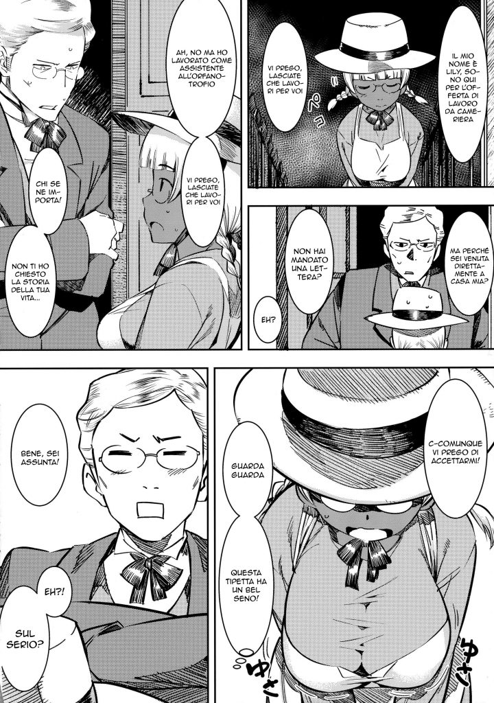 (C91) [GOLD KOMAN SEX (Bakushishi AT)] Ganso! Kasshoku Kokumaro Funnyuu Maid!!! | Le Tette della Nuova Cameriera [Italian] 画像番号 8