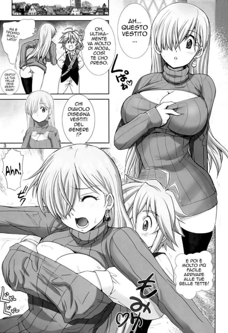 (C87) [Raijinkai (Haruki Genia)] Elizabeth ni Rei no Sweater Kisete mita | L' Irresistibile Dea (Nanatsu no Taizai) [Italian] 画像番号 2
