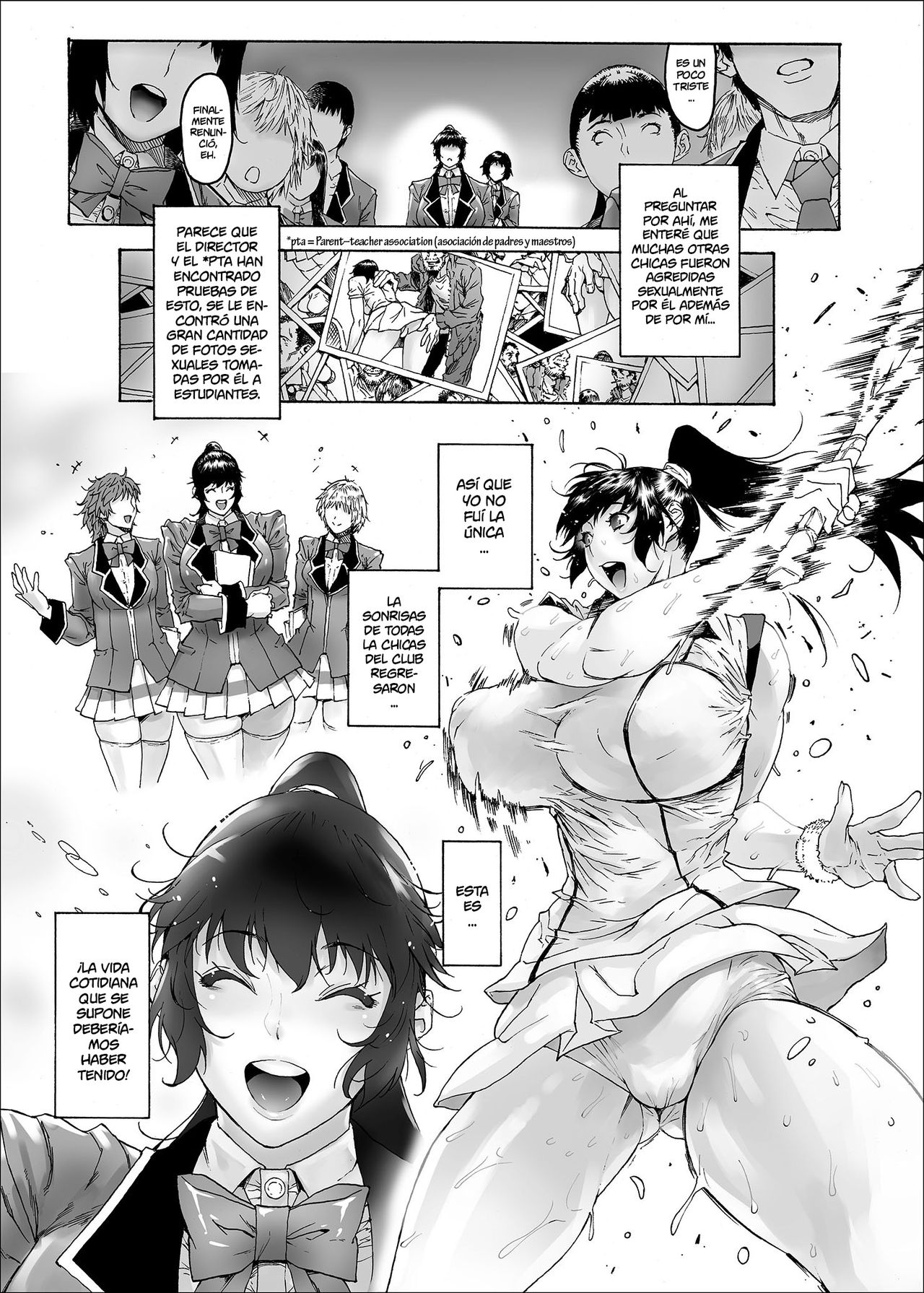 [Kocho Kocho Koukou (Bonten)] NTR-EX2 Kare ni wa Ienai Mesu Ochi Life [Spanish] [NILG] [Digital] image number 8