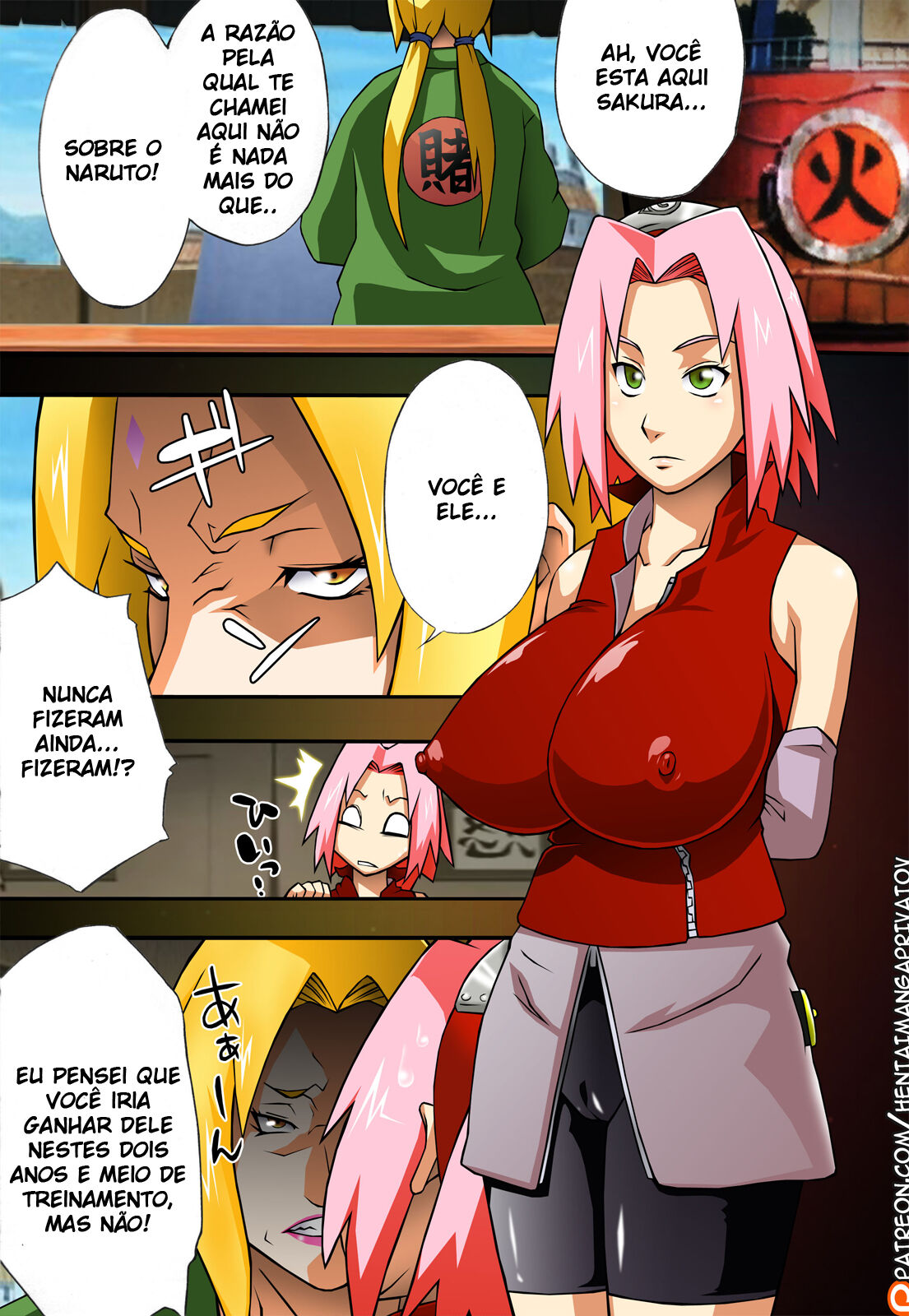 (COMIC1☆4) [Karakishi Youhei-dan Shinga (Kanenomori Sentarou, Sahara Wataru)] Bakuchi Butai | Gambler's Stage (Naruto) [Portuguese-BR] {Hentai Arimasu} [Colorido] изображение № 4