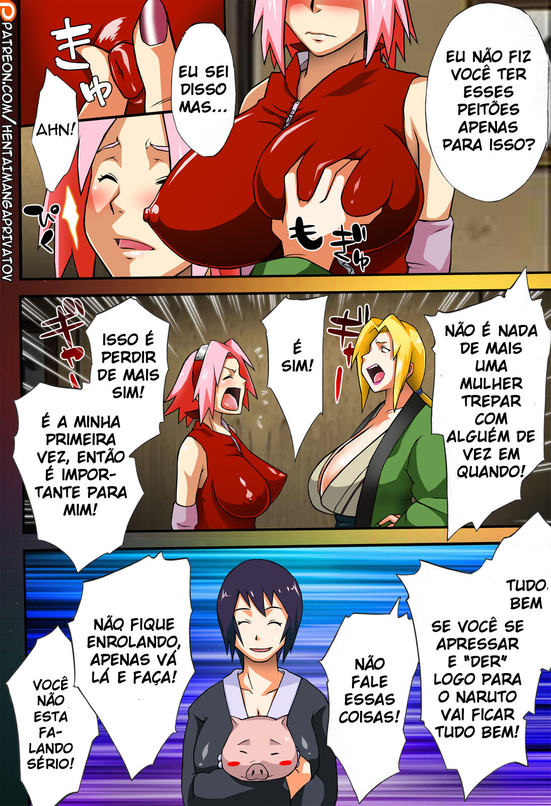 (COMIC1☆4) [Karakishi Youhei-dan Shinga (Kanenomori Sentarou, Sahara Wataru)] Bakuchi Butai | Gambler's Stage (Naruto) [Portuguese-BR] {Hentai Arimasu} [Colorido] изображение № 5