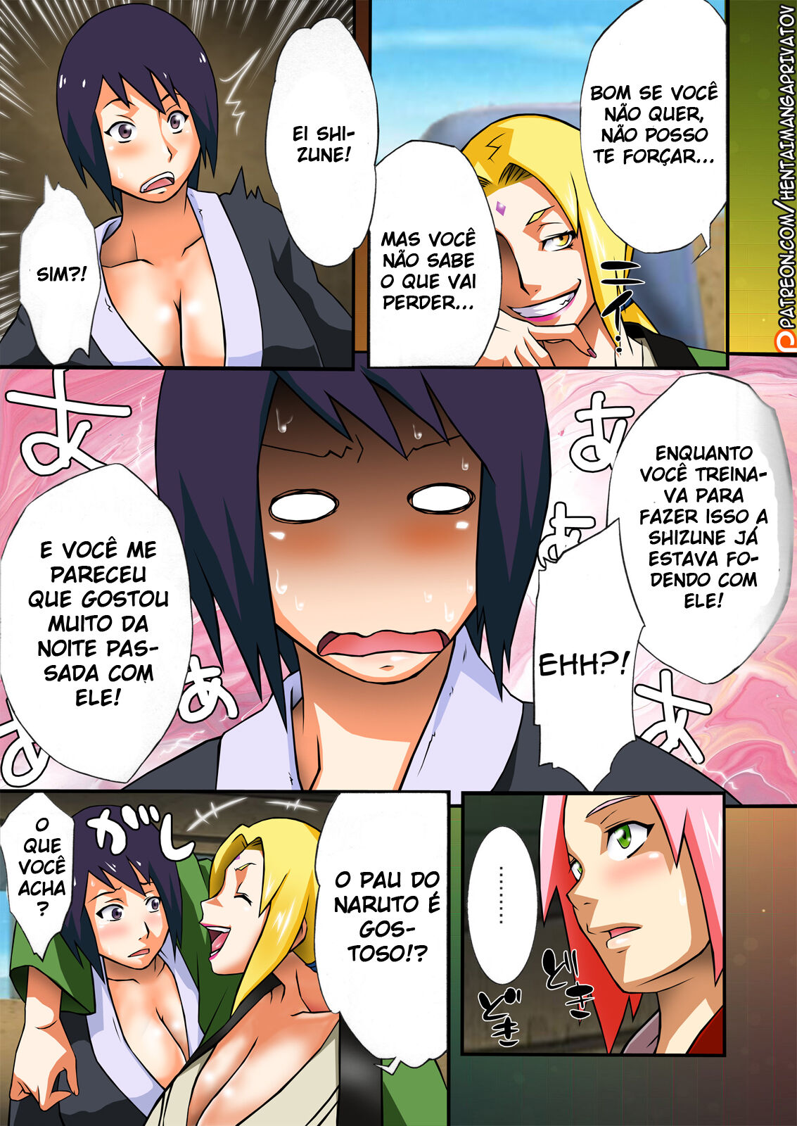 (COMIC1☆4) [Karakishi Youhei-dan Shinga (Kanenomori Sentarou, Sahara Wataru)] Bakuchi Butai | Gambler's Stage (Naruto) [Portuguese-BR] {Hentai Arimasu} [Colorido] изображение № 6