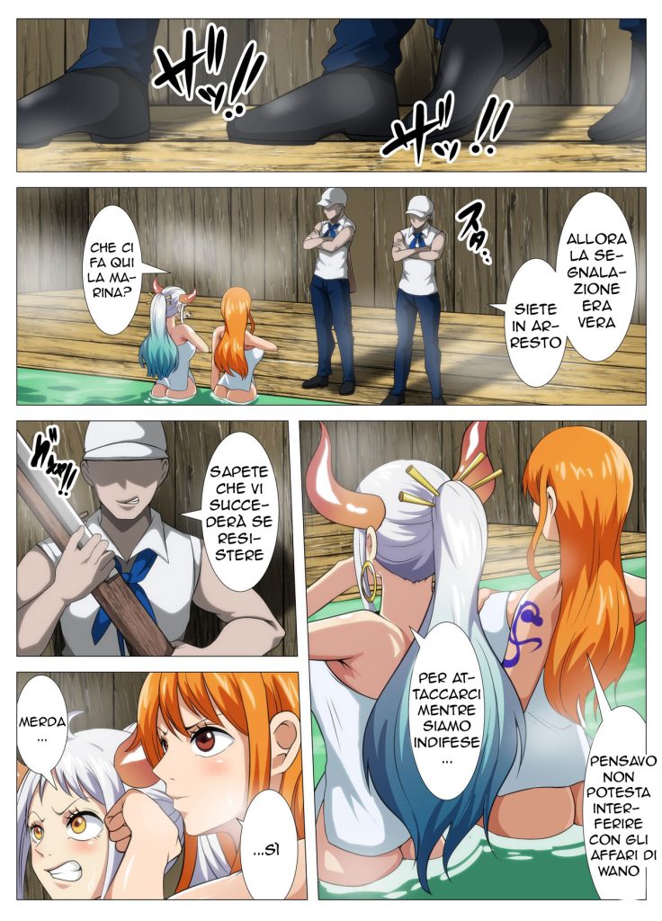 [Q Doujin] Bakunyuu Kaizoku no Yukemuri Ecchi | Trappola alle Terme (One Piece) [Italian] imagen número 5