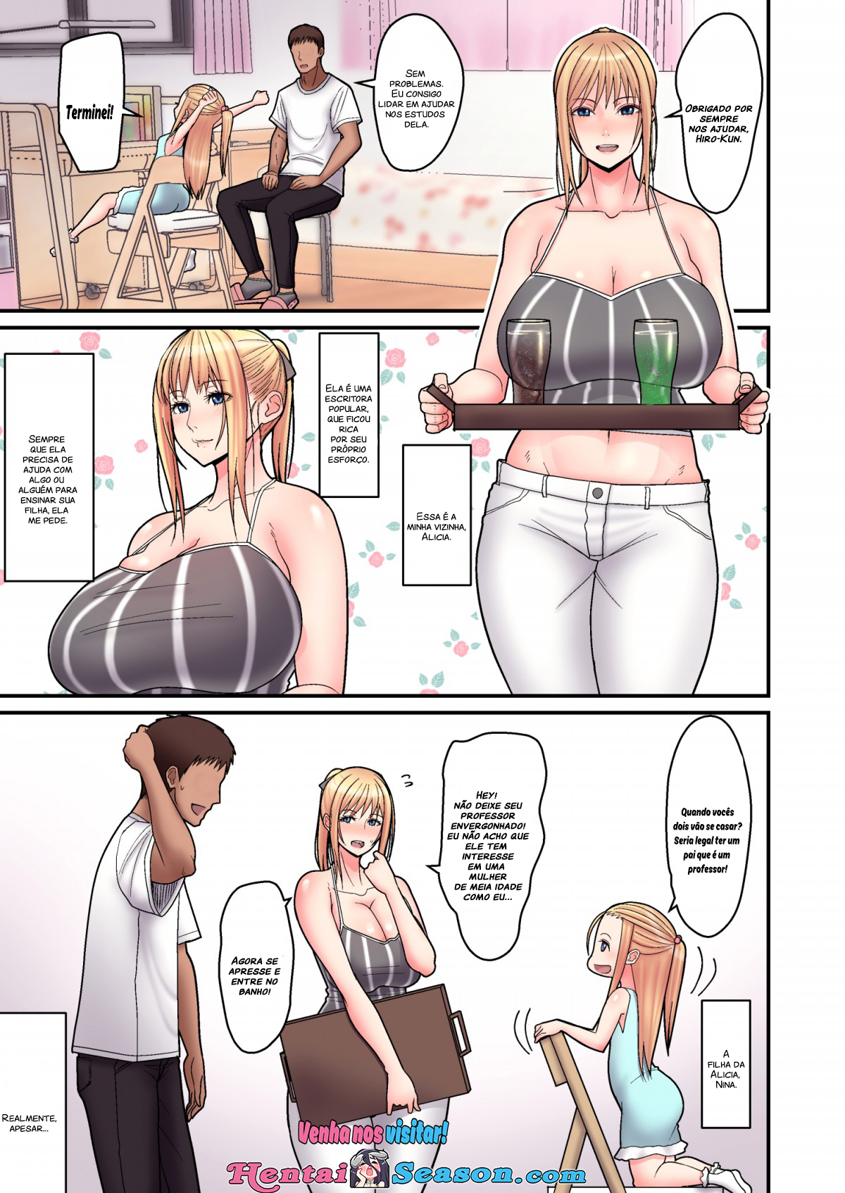 [tengohambre (Sueyuu)] Kinpatsu Single Mother to Icha Love Suru Hon [Portuguese-BR] [Hentai Season] [Digital] image number 3