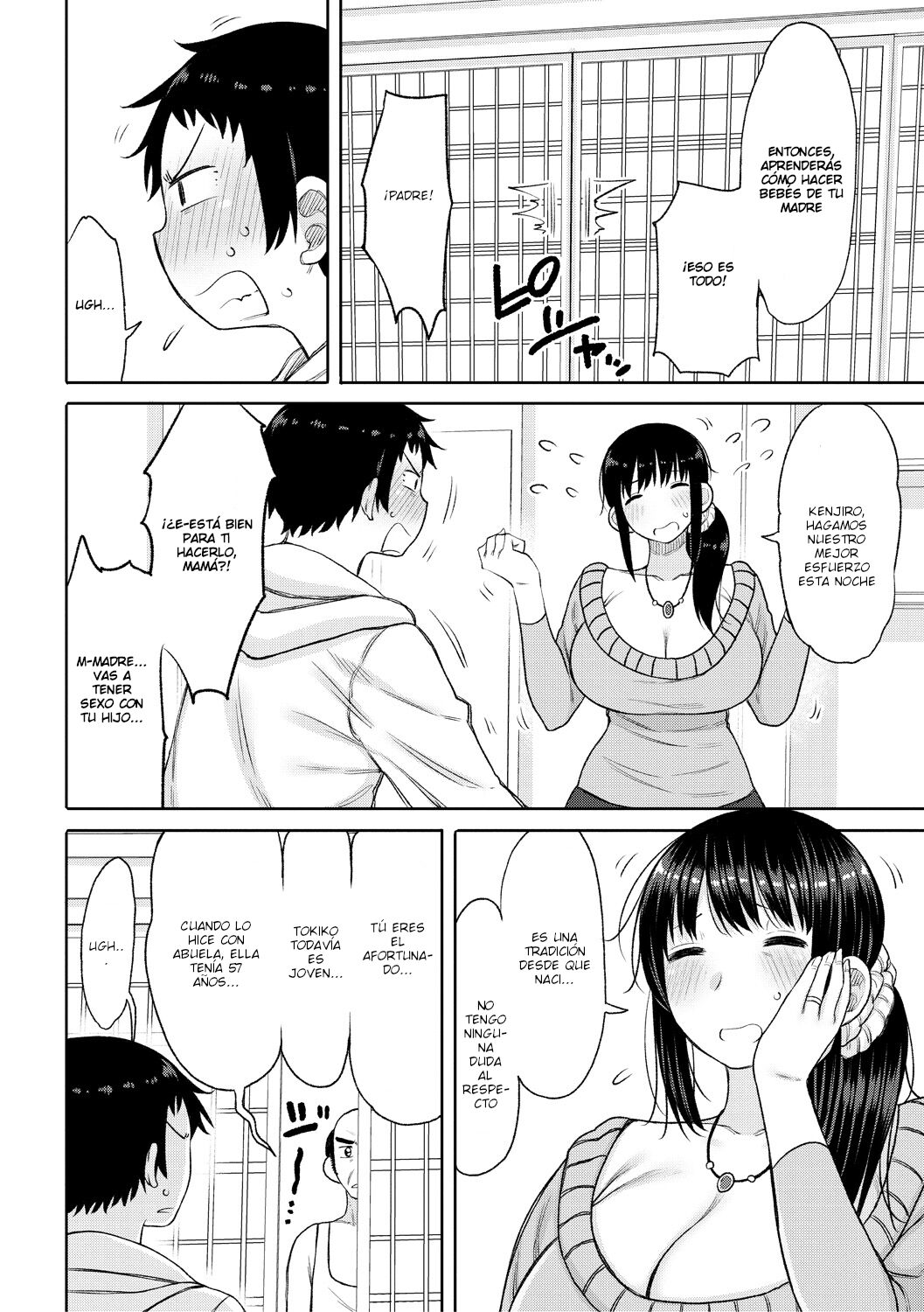 [Nagaikusa] En este pueblo, existe la tradición de que las madres enseñen sexo a sus hijos (Haramitagari na Hahaoya) [Spanish] [Digital] 图片编号 4