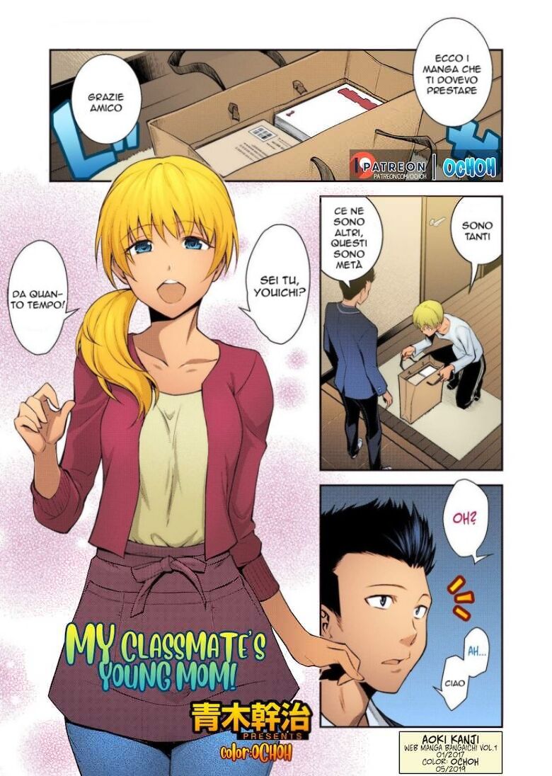 [Aoki Kanji] Doukyuusei no Wakai Haha | Aiutarla con la Sorpresa (Web Manga Bangaichi Vol. 1) [Italian] [Colorized] [Uncensored] image number 2