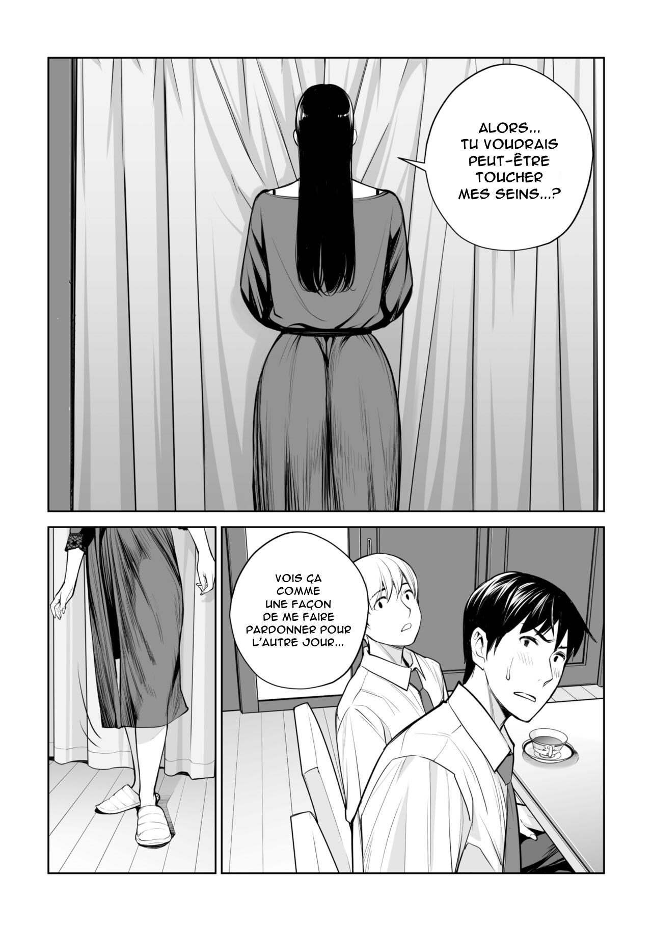 [HGT Labo (Tsusauto)] Kurokami Onna no Fudeoroshi ~Himitsu no Heya de Nakadashi Sasete Ageru wa~ [French] [Anatoh] image number 30