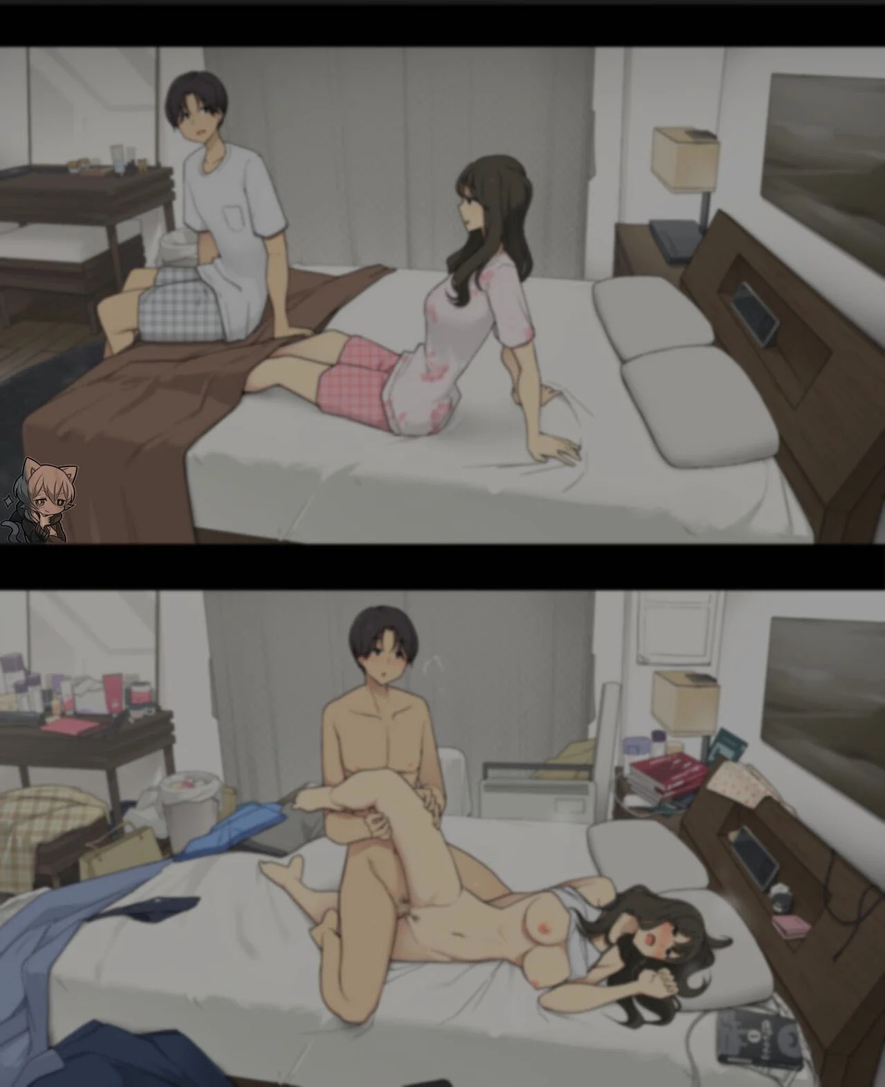 [Wakamatsu] Dousei Seikatsu Ikkagetsume to Ichinen Ato, Asaokite kara Shuushin made no Hikaku | A Day in the Life of a Couple: Their First Month Living Together vs. One Year Later [Spanish] [Hanazono] imagen número 5