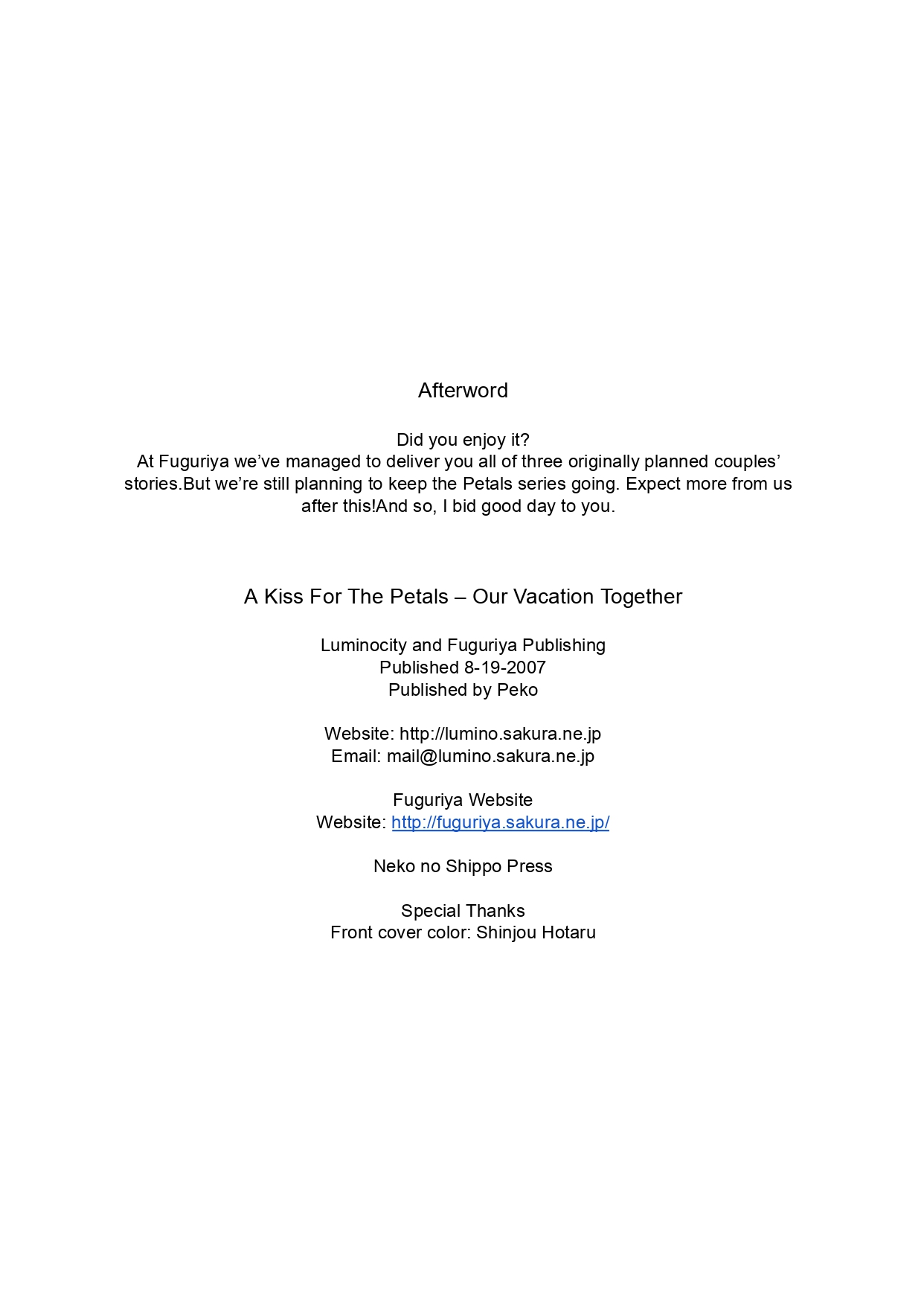 [Luminocity, Fuguriya (Peko, Sano Shinichirou)] Sono Hanabira ni Kuchizuke o - Futari no Vacances | A Kiss For The Petals - Our Vacation Together [English] [Ralen] 图片编号 41