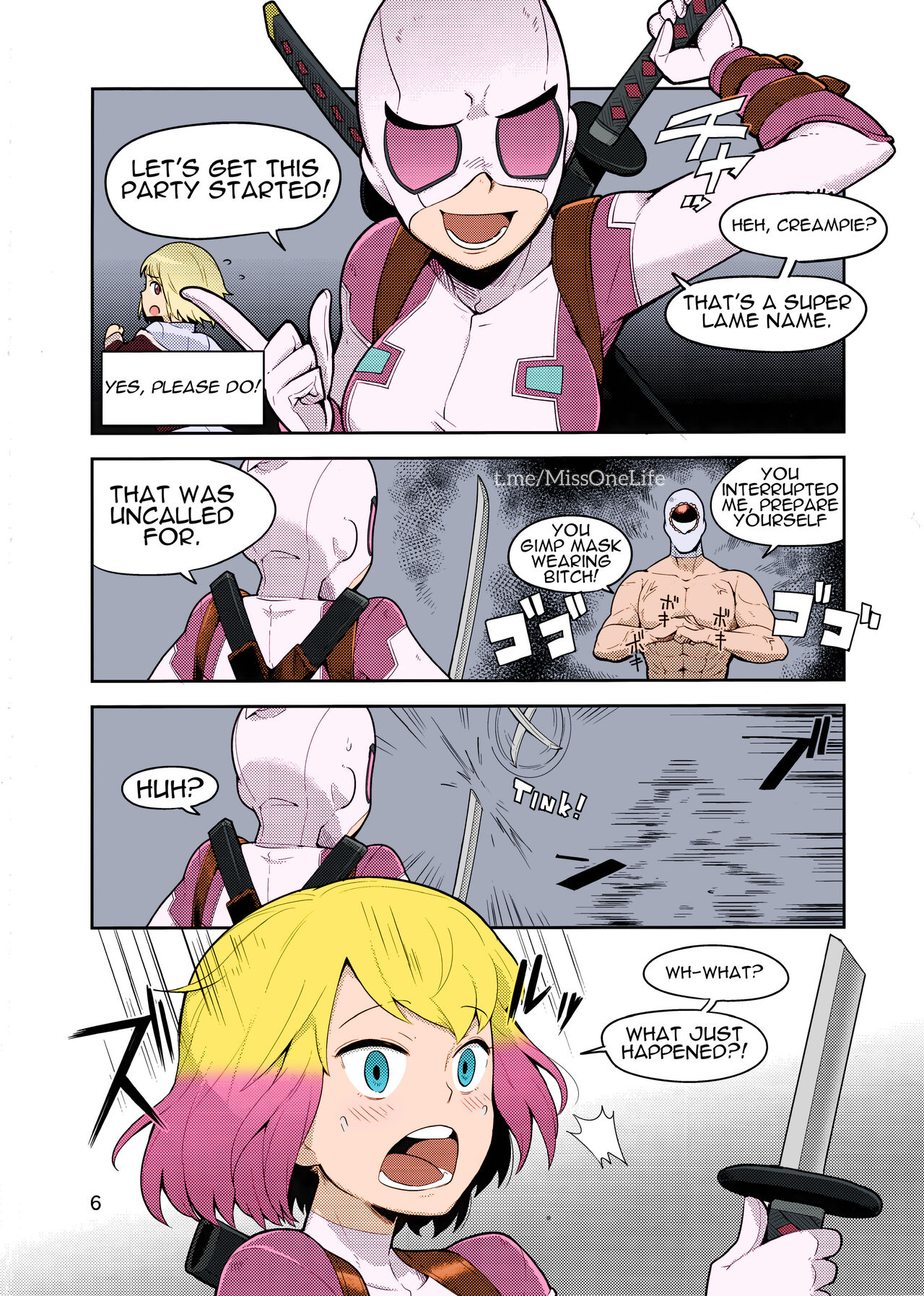 (C95) [Kotau (Bowieknife)] Gwenpool Ecchi na Sekai ni Ojama Shima~su | Gwenpool (Jumping Into an Indecent World) (Gwenpool) [English] [Colorized MissOneLife] 画像番号 6