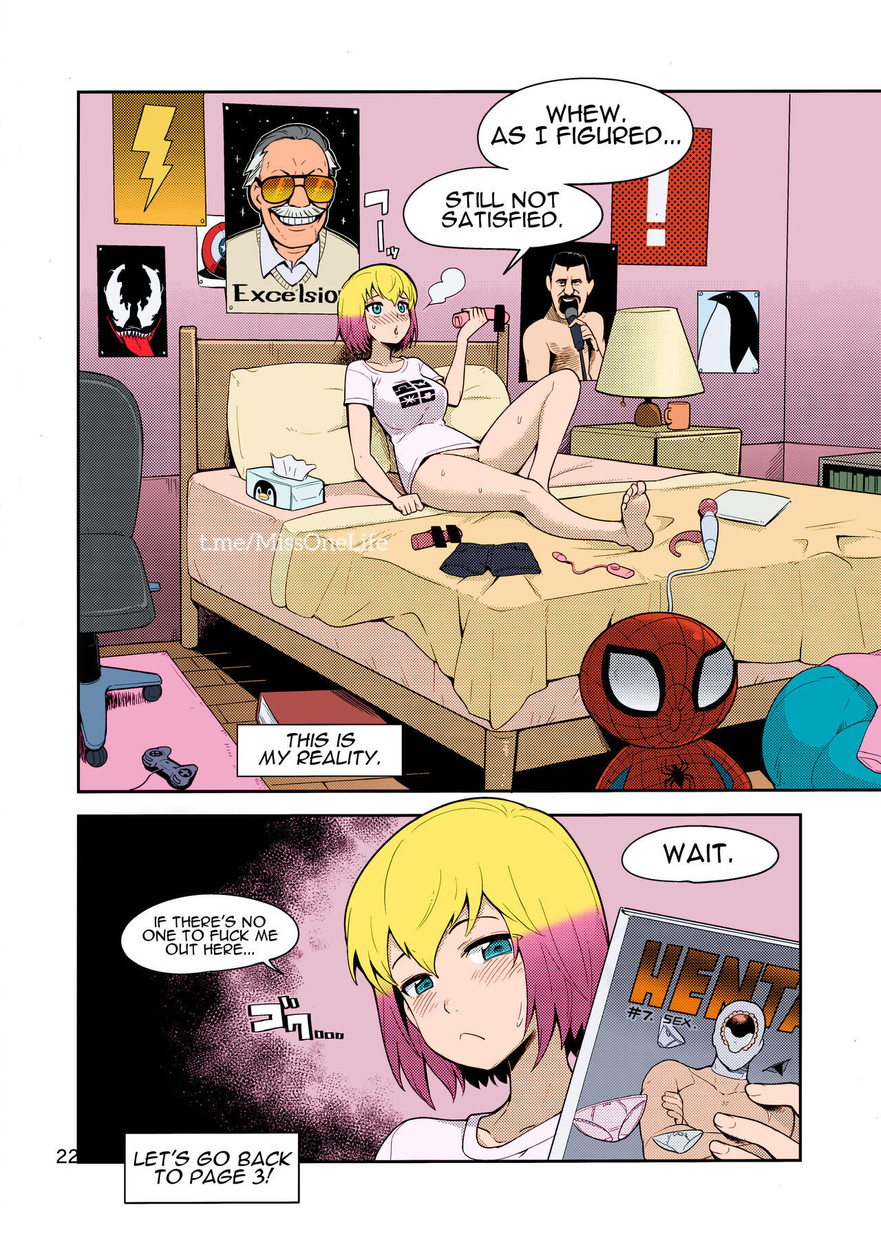 (C95) [Kotau (Bowieknife)] Gwenpool Ecchi na Sekai ni Ojama Shima~su | Gwenpool (Jumping Into an Indecent World) (Gwenpool) [English] [Colorized MissOneLife] 画像番号 22