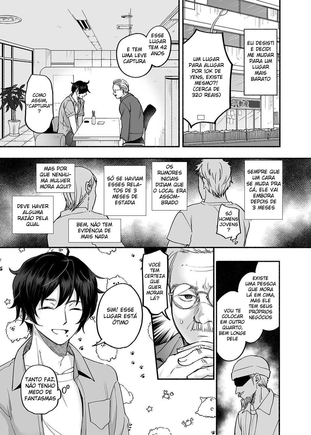 [Mugitoro Karma (Chimple Hotter)] Danshoku Rei no Sumu Apart ~Nonke no Ore ga Mienai Nanika o Hamerarete Mesuiki nanka Suru Wakenai~ | The Apartment in which the Ghost of Sodomy Lives [Portuguese-BR] numero di immagine  4