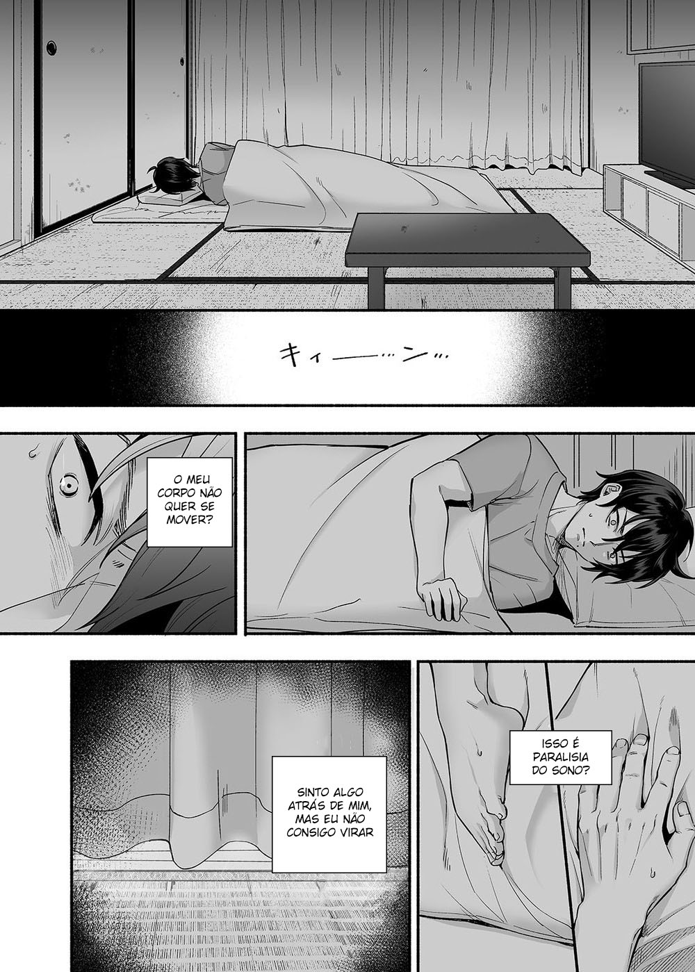 [Mugitoro Karma (Chimple Hotter)] Danshoku Rei no Sumu Apart ~Nonke no Ore ga Mienai Nanika o Hamerarete Mesuiki nanka Suru Wakenai~ | The Apartment in which the Ghost of Sodomy Lives [Portuguese-BR] numero di immagine  7