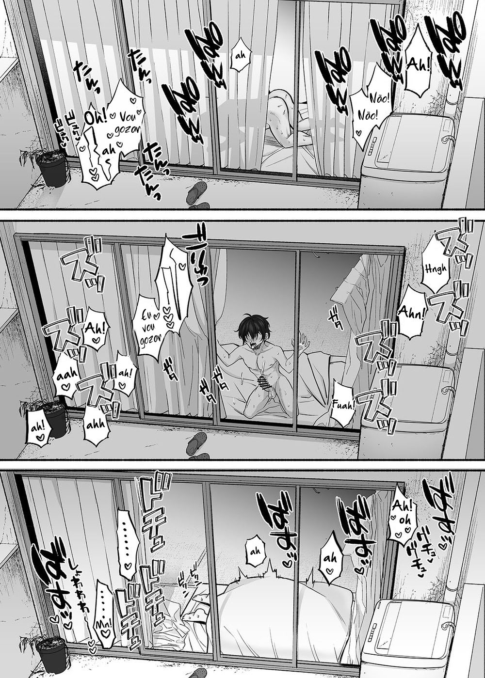 [Mugitoro Karma (Chimple Hotter)] Danshoku Rei no Sumu Apart ~Nonke no Ore ga Mienai Nanika o Hamerarete Mesuiki nanka Suru Wakenai~ | The Apartment in which the Ghost of Sodomy Lives [Portuguese-BR] numero di immagine  49
