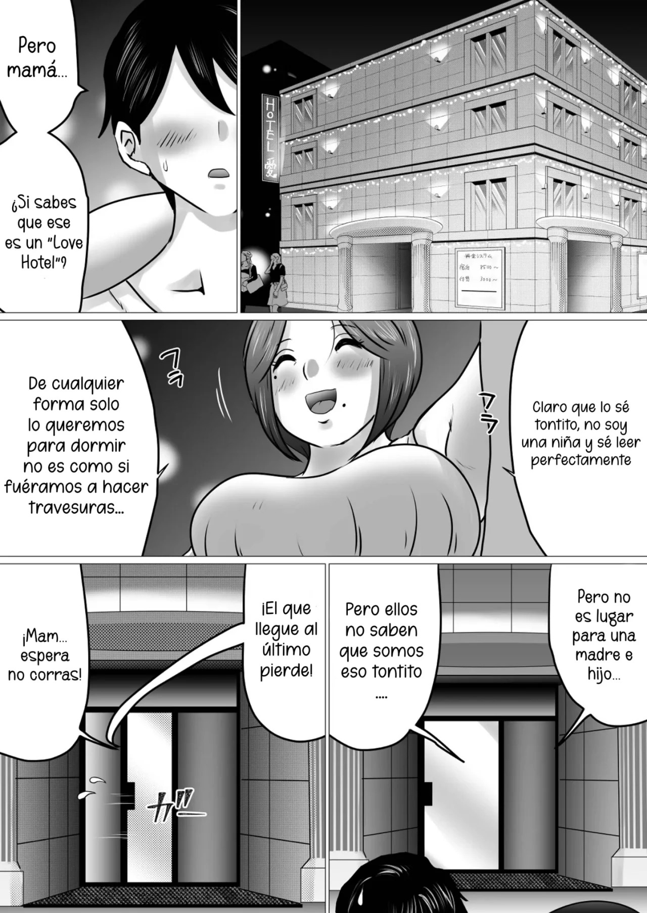 [Makoto Shiyaka] Jukubo to Futari de, Love Hotel . ~ Haha to Musuko… Misshitsu de Sugosu Kindan no Ichiya ~ | Pase la noche con mama en un love hotel [Spanish] [McLovin] image number 9
