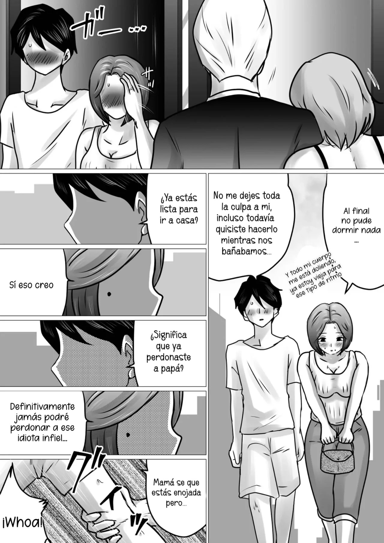 [Makoto Shiyaka] Jukubo to Futari de, Love Hotel . ~ Haha to Musuko… Misshitsu de Sugosu Kindan no Ichiya ~ | Pase la noche con mama en un love hotel [Spanish] [McLovin] image number 58