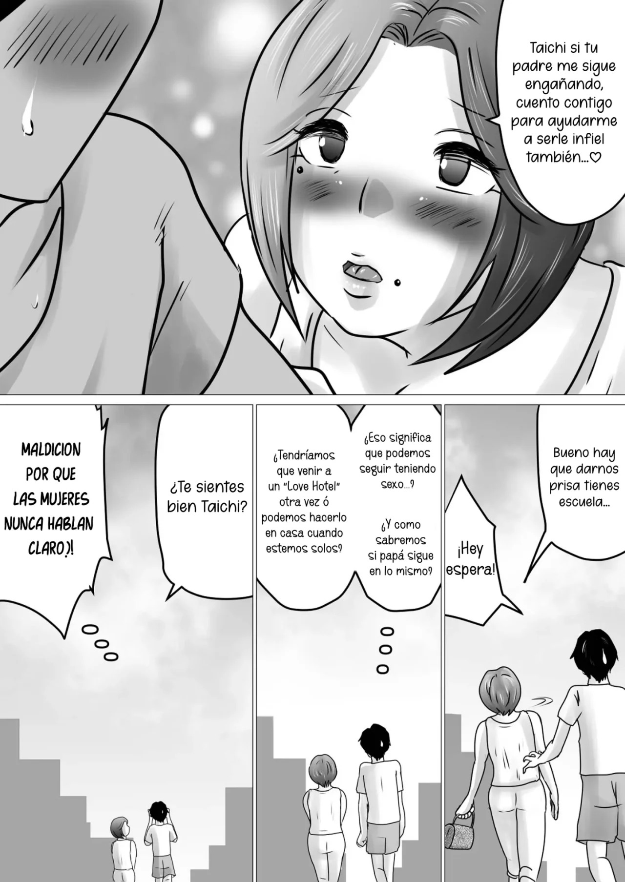 [Makoto Shiyaka] Jukubo to Futari de, Love Hotel . ~ Haha to Musuko… Misshitsu de Sugosu Kindan no Ichiya ~ | Pase la noche con mama en un love hotel [Spanish] [McLovin] image number 59