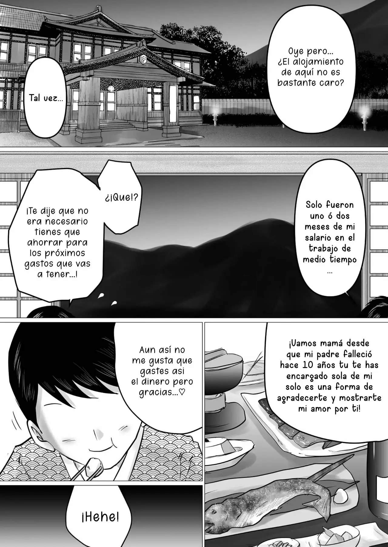 [Makoto Shiyaka] Jukubo to Futari de, Onsen Ryokou. ~Oyakoukou Suru Tsumori ga, Kaa-san no Karada ga Ero Sugita node...~ | Un Viaje A Las Aguas Termales Con Mi Madre... [Spanish] [McLovin] numero di immagine  2