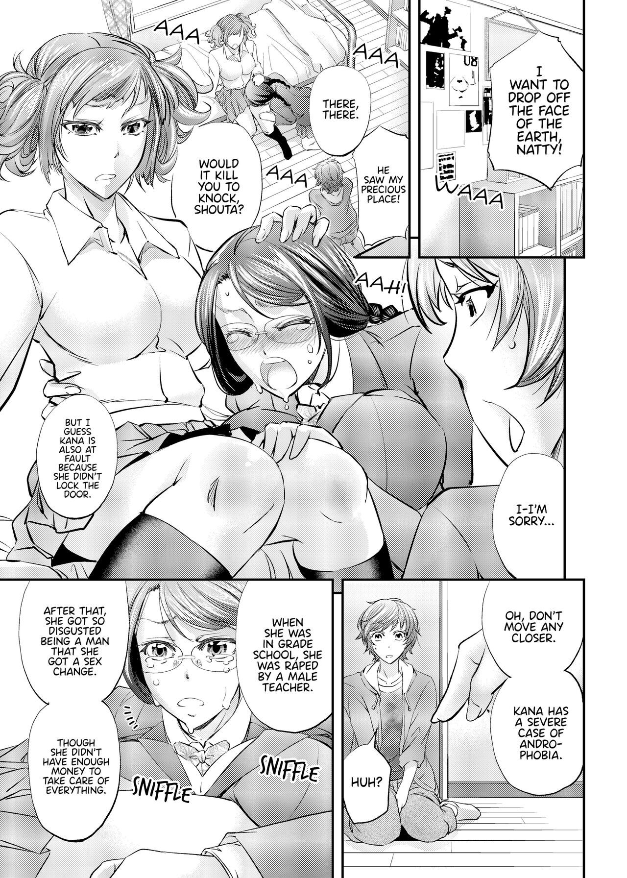 [Monji Koubou (Kikuichi Monji)] Feminized and Dominated by My Sister and Her Girlfriend image number 4