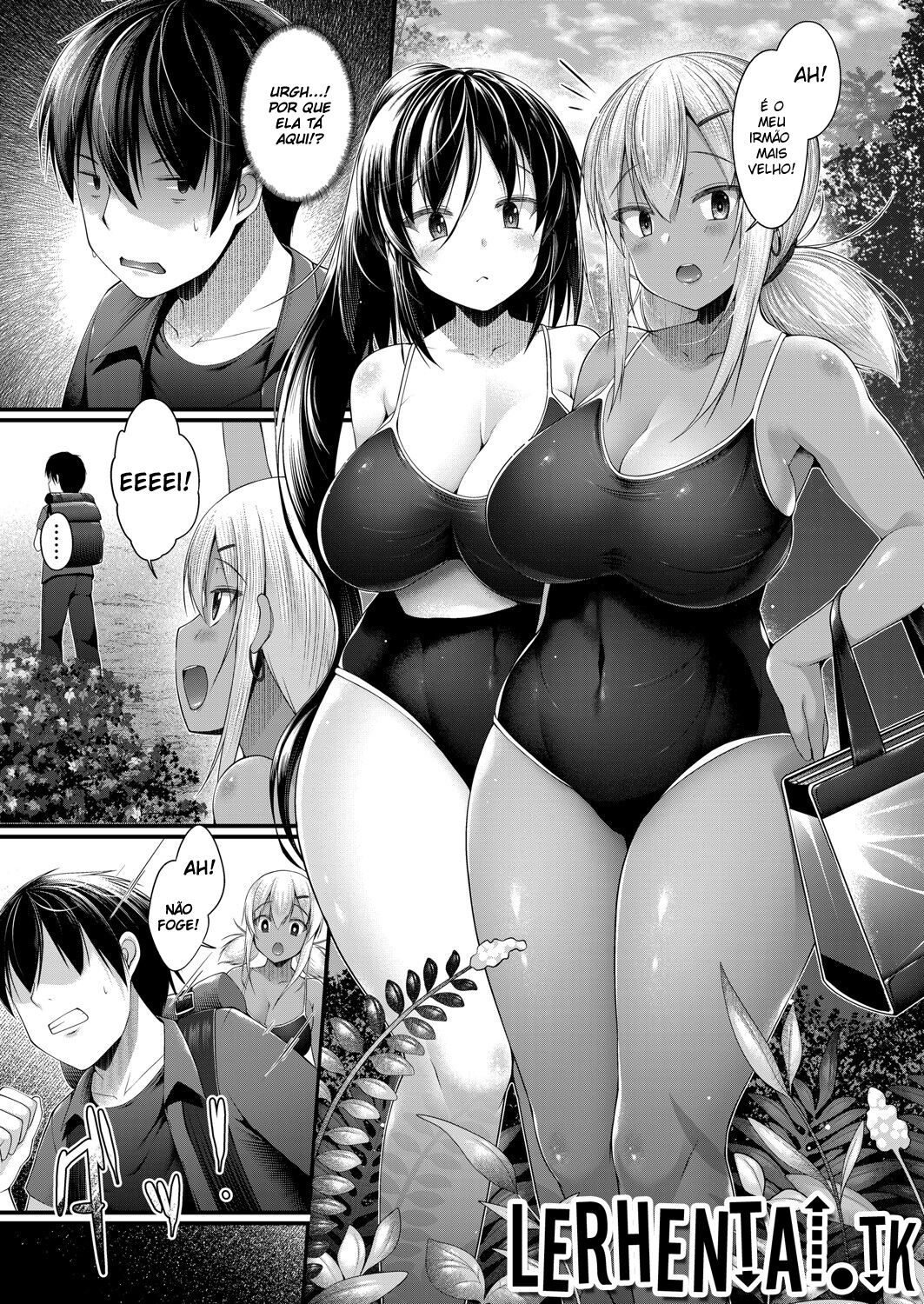 [Kotoba Ai] Hitori Camp o Shite itara Kuro Gal JK na Imouto to Imouto no Tomodachi ga Rannyuu shite kita Kekka Zenpen (COMIC Grape Vol. 93) [Portuguese-BR] [Lobozero] Bildnummer 5