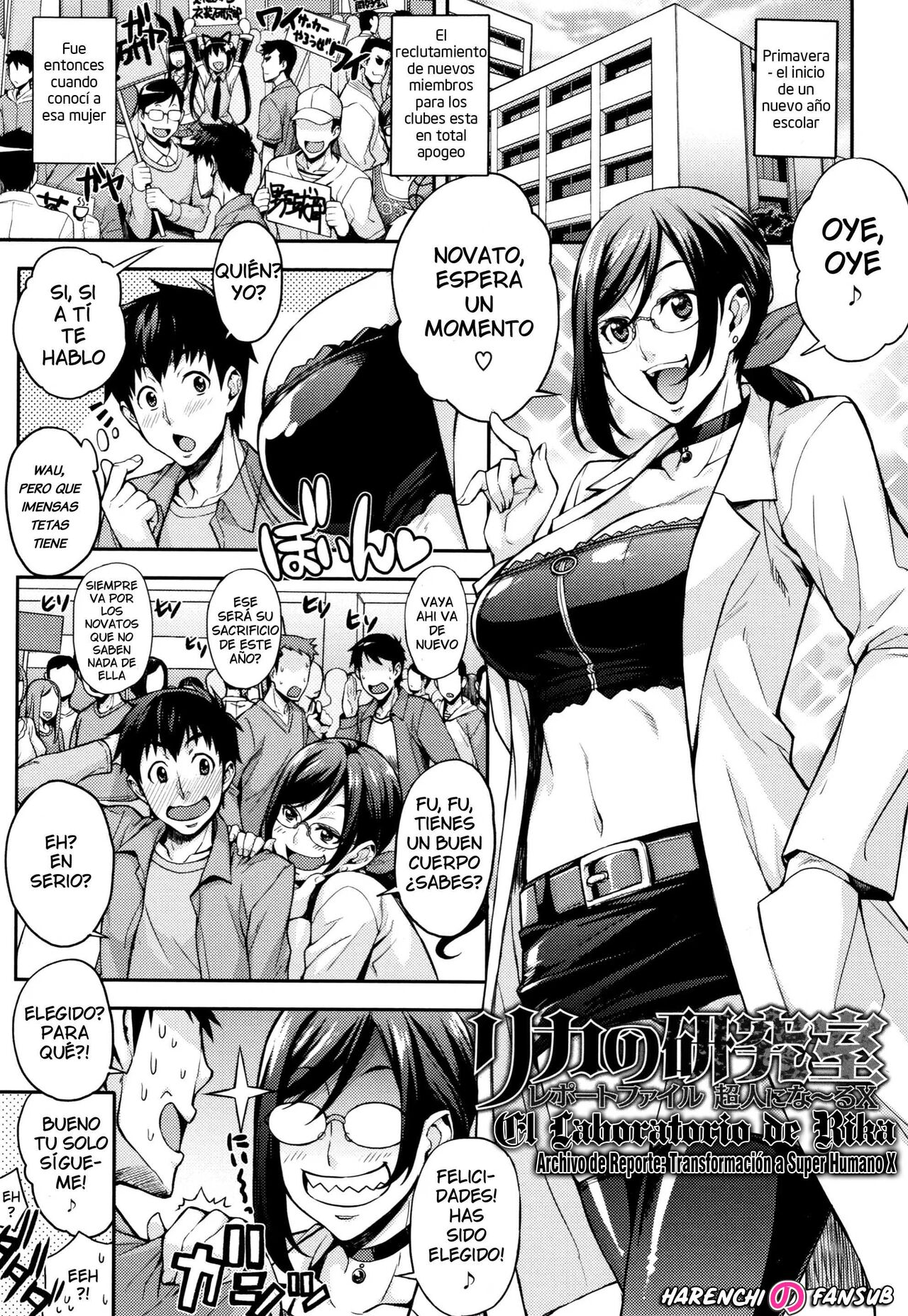 [Takurou] Rika no Kenkyuushitsu: Report File Choujin ni naru~X (Rica no Kenkyuushitsu ~Chiteki na Rikeijo no Seitai~ Ch. 1) [Spanish] [Harenchi no Fansub] numero di immagine  1