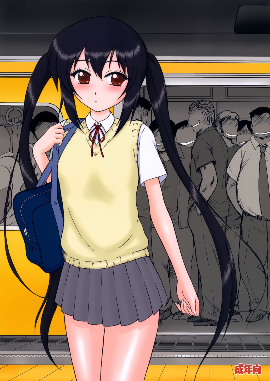 (COMIC1☆4) [BLACK DOG (Kuroinu Juu)] Azunyan to Dokidoki Chikan Densha (K-ON!) [Textless] numero di immagine  1