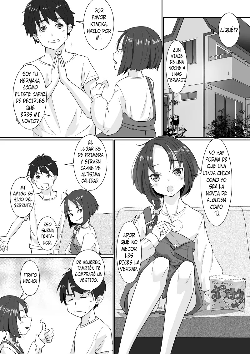 [Hato to Mugi (Ohshima Hato)] Onsen Swap Ryokou ~ Demo Koibito wa Uso de Honto wa Imouto!? | Viaje Swinger a las Aguas Termales ~ ¿¡Sólo que En Realidad no es Mi Novia, Sino Mi Hermana Menor!? [Spanish] [Unnamed team] [Digital] изображение № 3