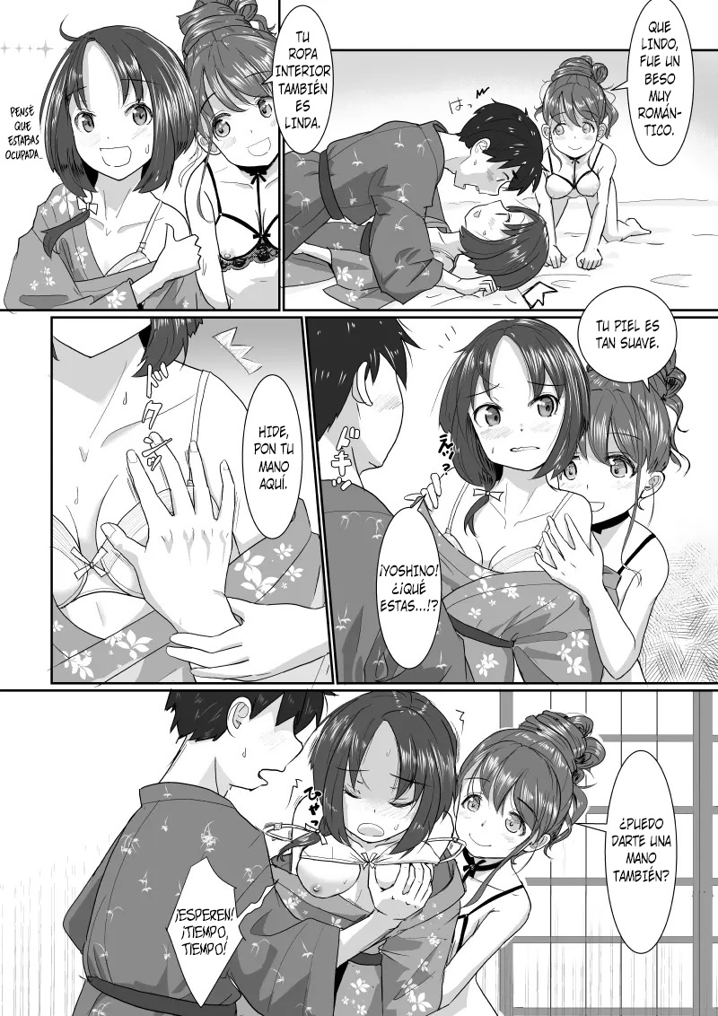 [Hato to Mugi (Ohshima Hato)] Onsen Swap Ryokou ~ Demo Koibito wa Uso de Honto wa Imouto!? | Viaje Swinger a las Aguas Termales ~ ¿¡Sólo que En Realidad no es Mi Novia, Sino Mi Hermana Menor!? [Spanish] [Unnamed team] [Digital] изображение № 17