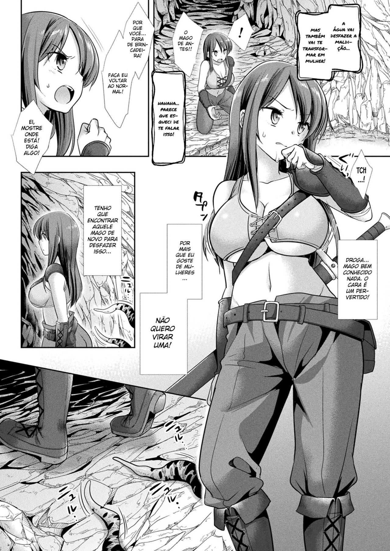 [Nagiyamasugi] Nyotaika no Wana ni Ochiru Mahou Kenshi | A Magical Swordman Who Fell Into a Gender Swap Trap (2D Dream Magazine 2019-08 Vol. 107) [Portuguese-BR] [Lobozero] [Digital] image number 2