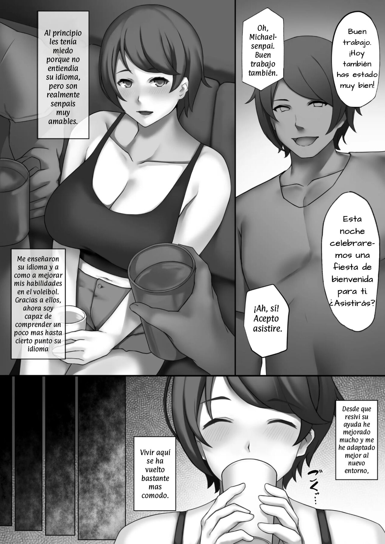 [Doujin Ninjayashiki (Kazama Yashichi)] H-Cup Joshi Daisei Volley-bu, Ochiru [Spanish] [Yoru] [Digital] 3eme image