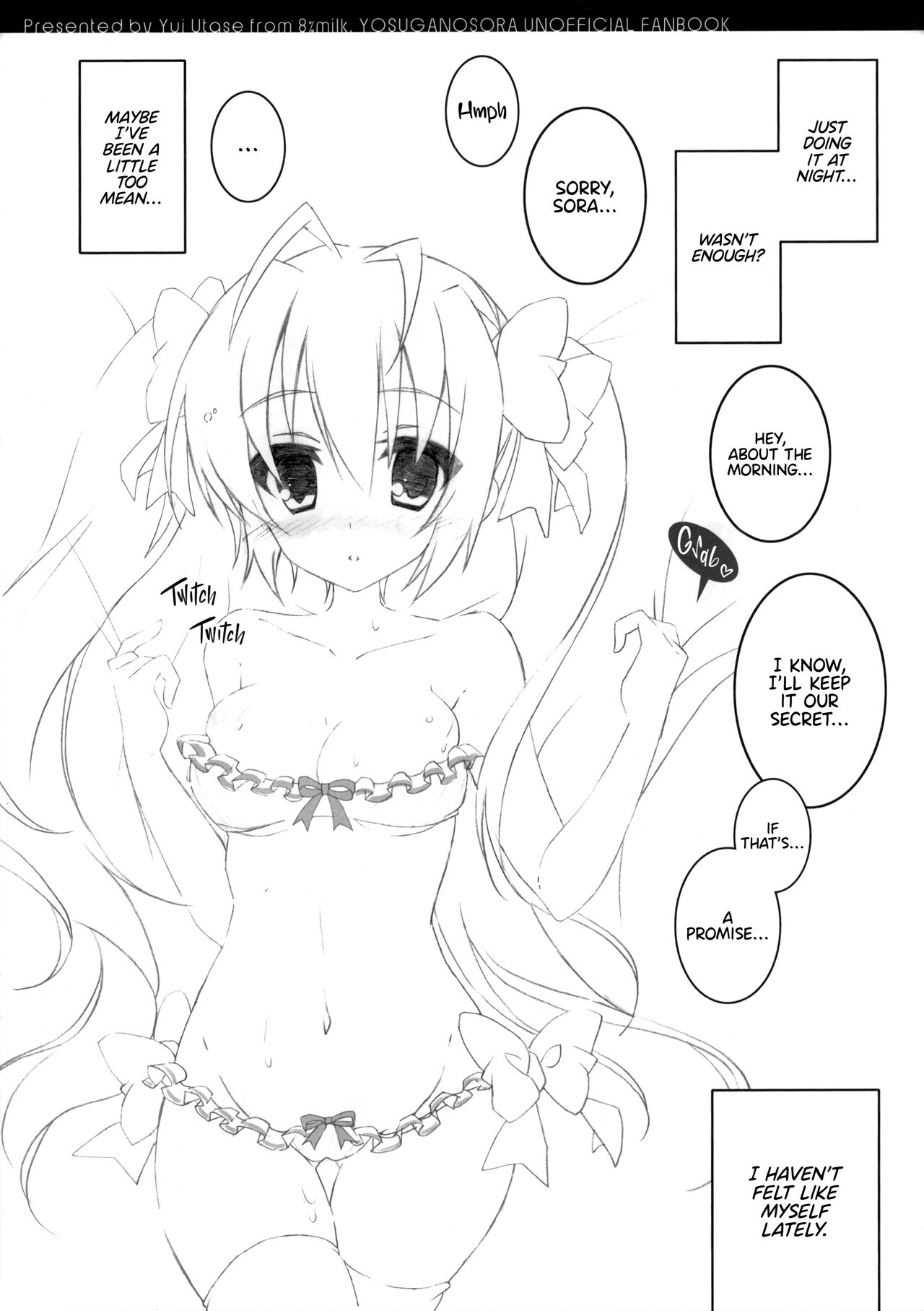 (C81) [8%milk. (Utase Yui)] Sora ori snowin'! (Yosuga no Sora) [English] [TRJR] [Decensored] image number 9