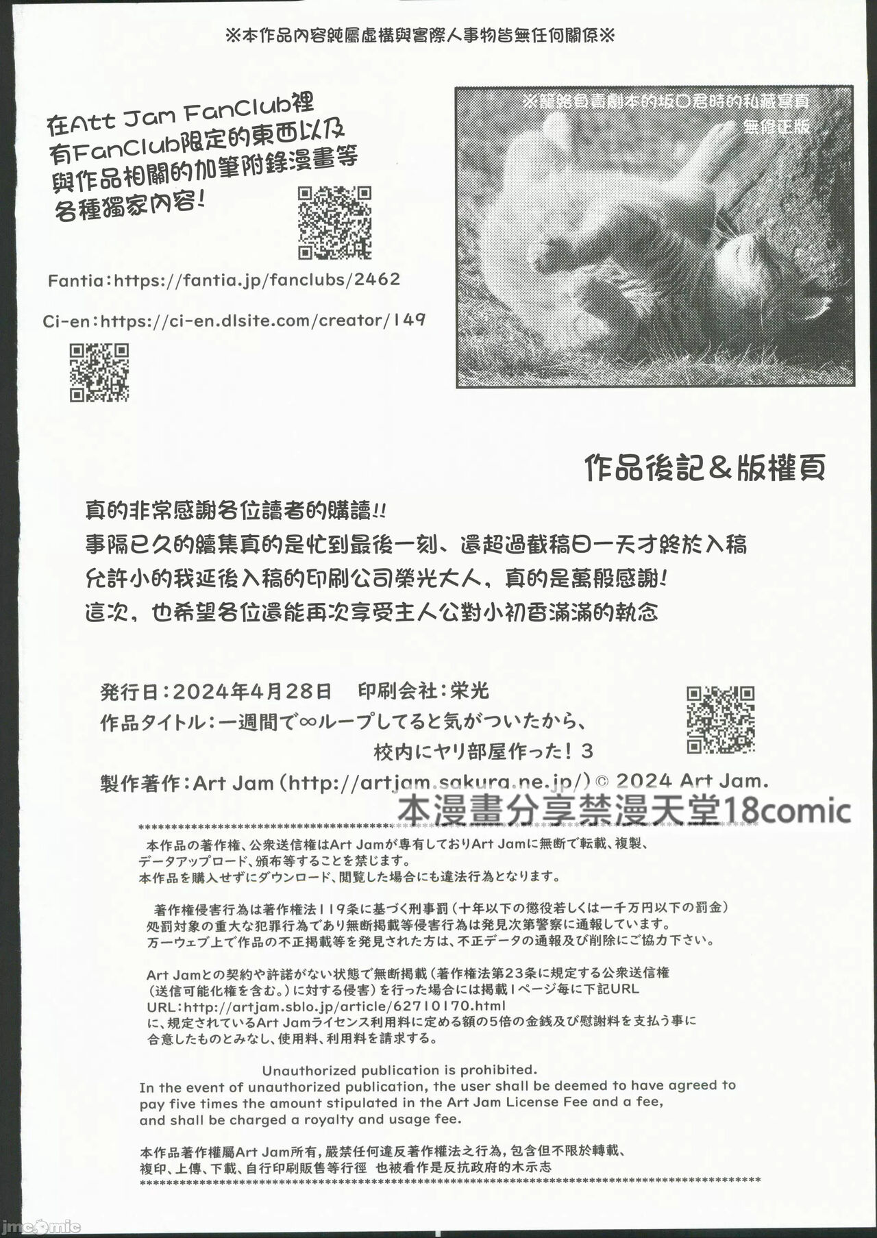 [Comic 1 ☆ 24] [Art Jam] isshūkan de ∞ rūpu shi teru to kigatsuitakara, kōnai ni Yari heya tsukutta! 3 image number 29