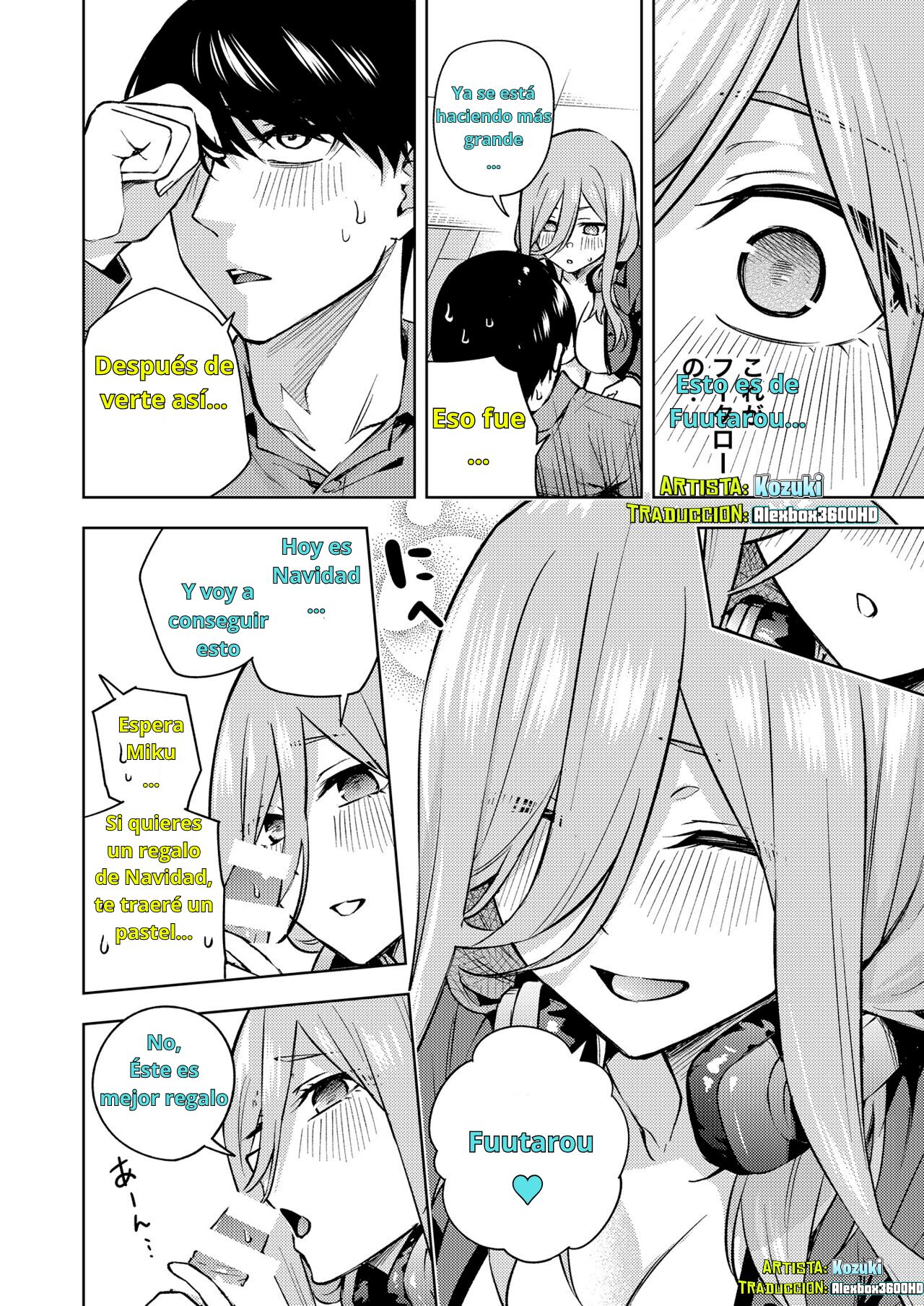 [Kozuki Sousaku Dokoro (Kozuki)] Chri Bocchi Miku - Miku is alone at Christmas. (Gotoubun no Hanayome) [Spanish] [Alexbox3600HD] [Color Text] [Digital] изображение № 14