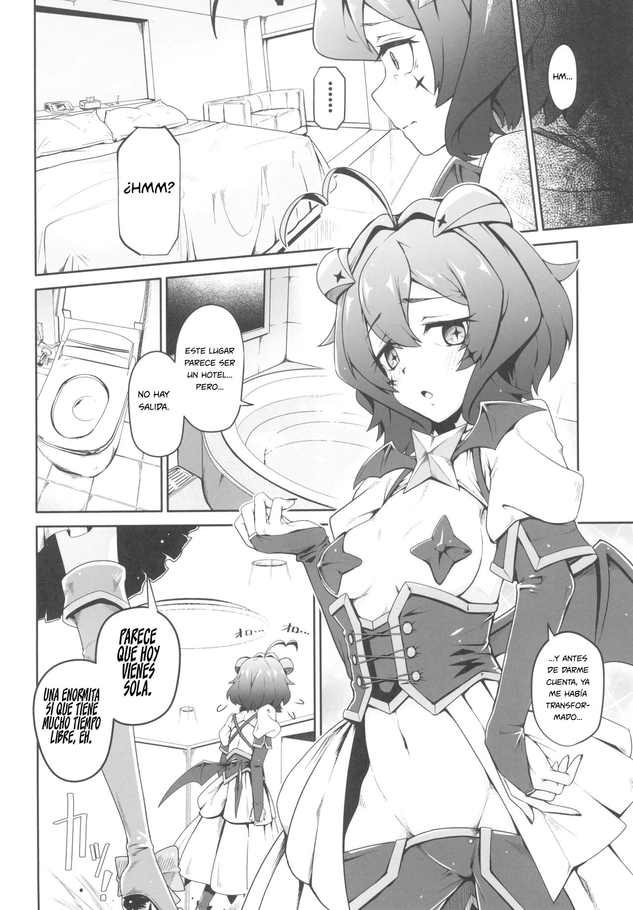 (COMIC1☆24) [MIDDLY (Midorinocha)] Kaishaku chigai ni akogarete (Mahou Shoujo ni Akogarete) [Spanish] [INSOMNIA] numero di immagine  6