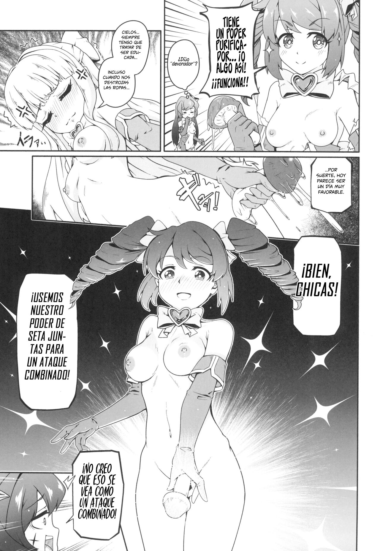 (COMIC1☆24) [MIDDLY (Midorinocha)] Kaishaku chigai ni akogarete (Mahou Shoujo ni Akogarete) [Spanish] [INSOMNIA] numero di immagine  9
