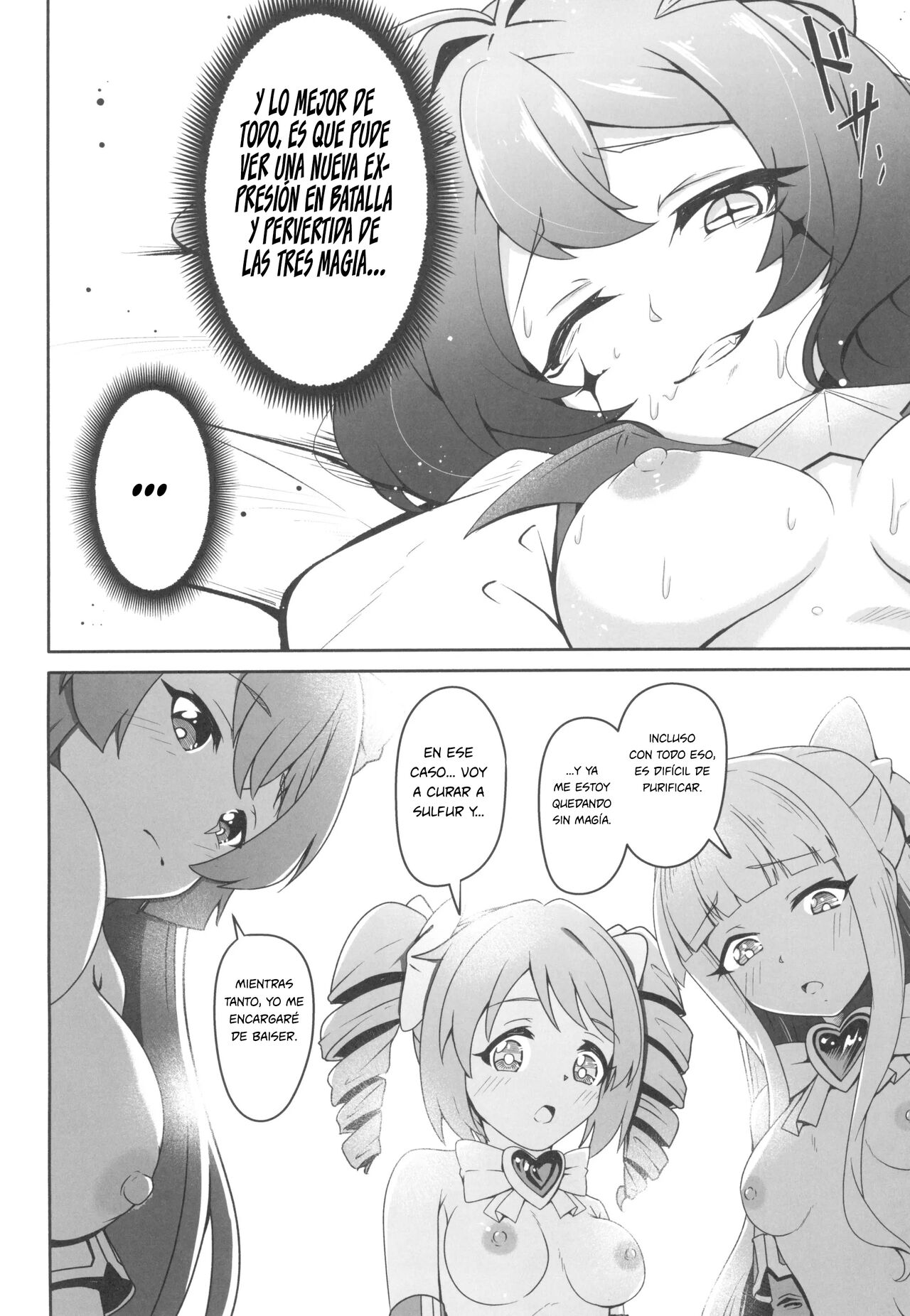 (COMIC1☆24) [MIDDLY (Midorinocha)] Kaishaku chigai ni akogarete (Mahou Shoujo ni Akogarete) [Spanish] [INSOMNIA] numero di immagine  14