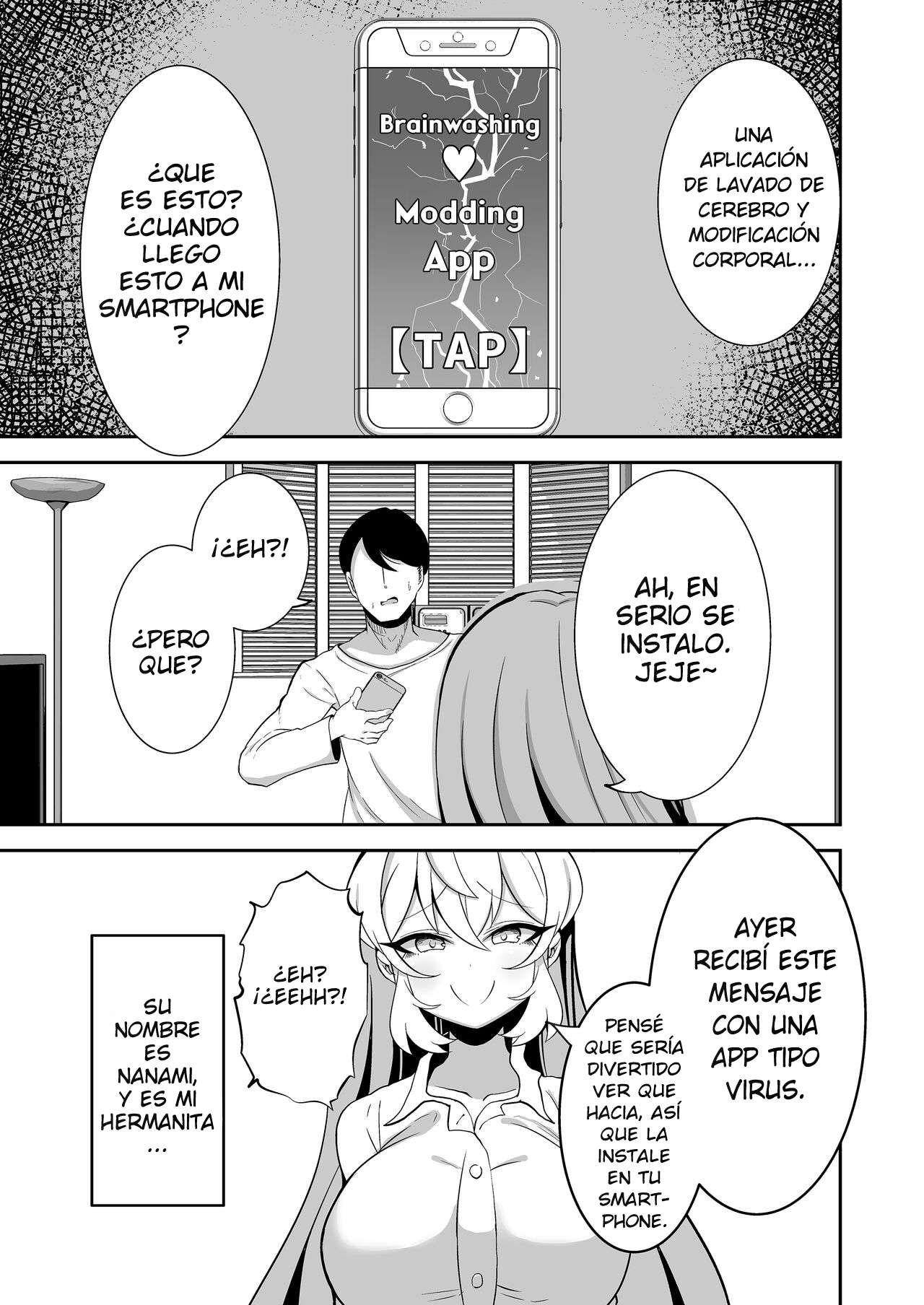 [Yakousei Fanclub] Uso Una Aplicación De Lavado De Cerebro & Modificación Corporal Para Convertir A Mí Descarada Hermanita En Un Conveniente Onahole [Santi-Sama Traducciones] Bildnummer 2