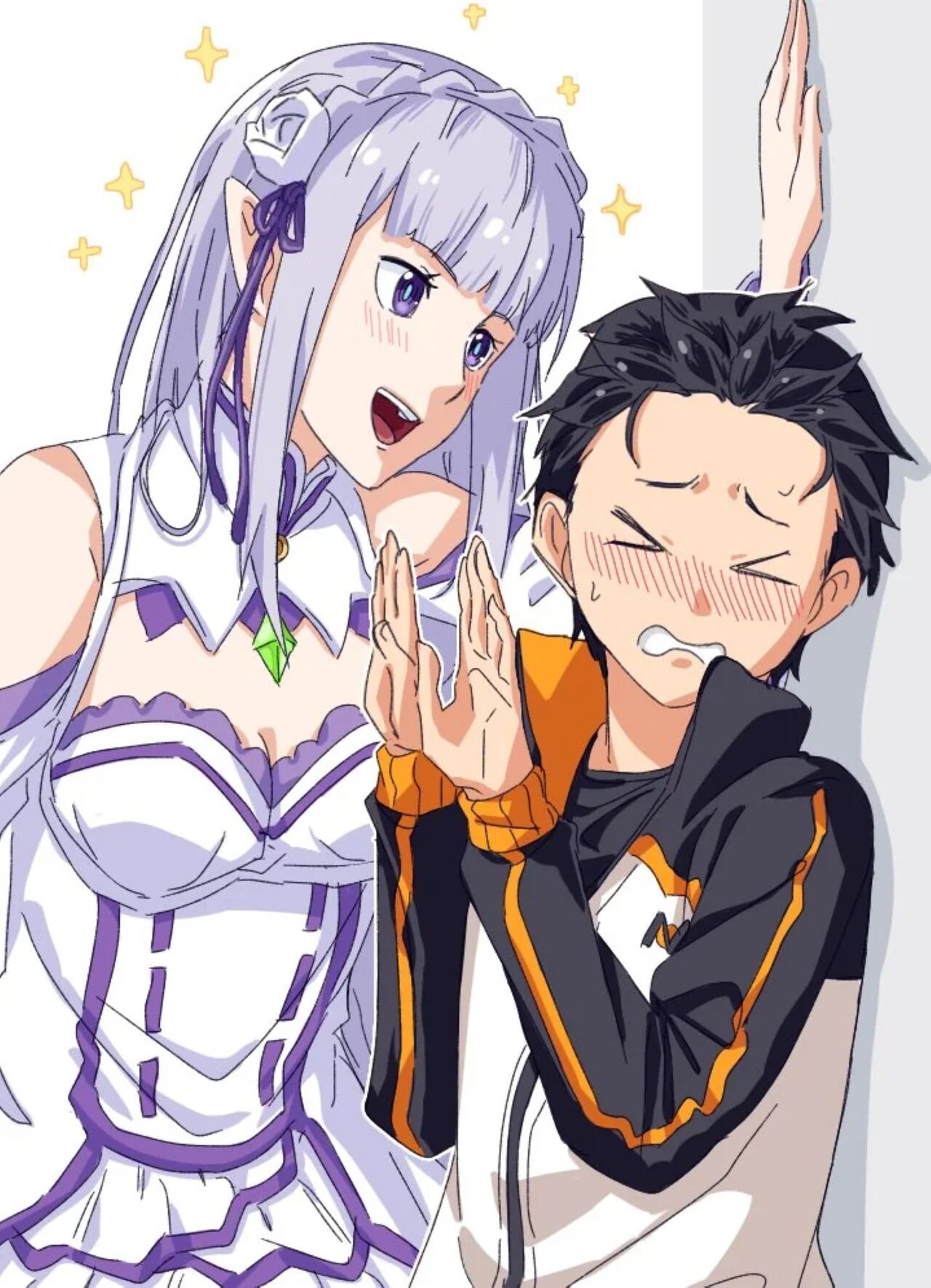 [Angel] Emilia x Subaru, Rem x Subaru image number 1