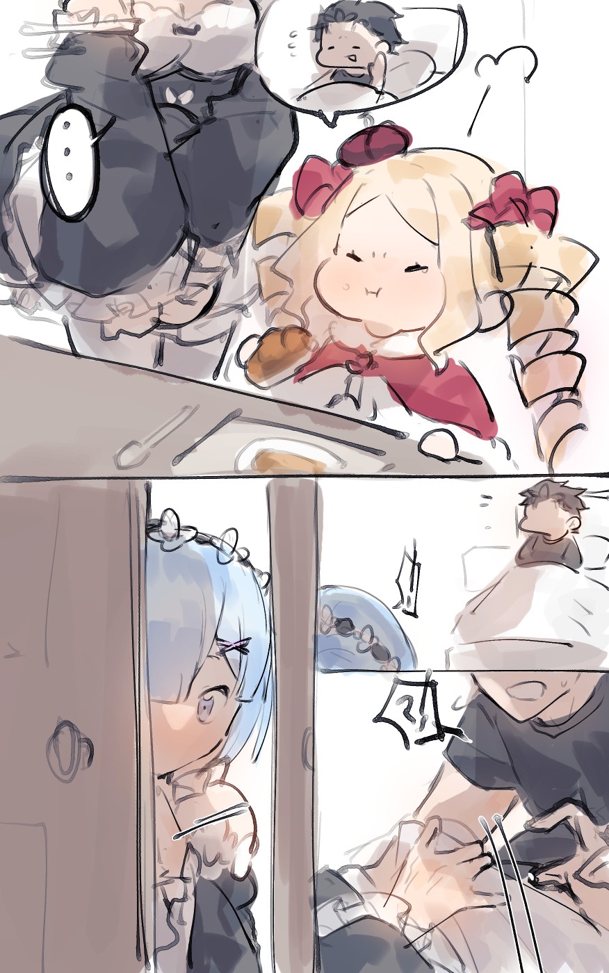 [Angel] Emilia x Subaru, Rem x Subaru image number 7