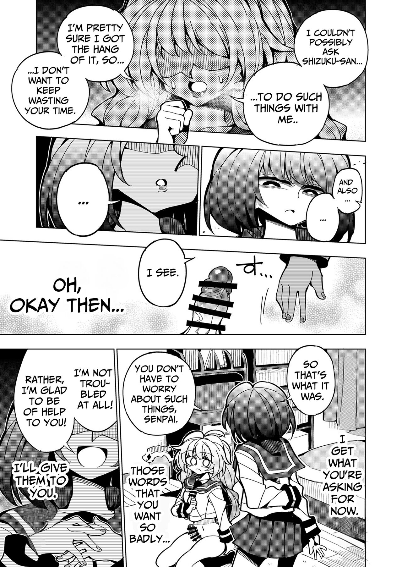 [7 Colored LED (Nekonso)] Shizuku to Shiori-Senpai ga Akuochi Futanari Kaizou Sareta node Watashi ga Shasei o Kanri Shimasu!- | Shizuku & Shiori ~It's Up to Me To Service Futanari-modified Senpai!~ [English] [Pink Glass TL] 34eme image